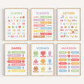 Alfabet Poster Set in kawaii stijl met 6 educatieve kinderkamer posters – Studio Miron