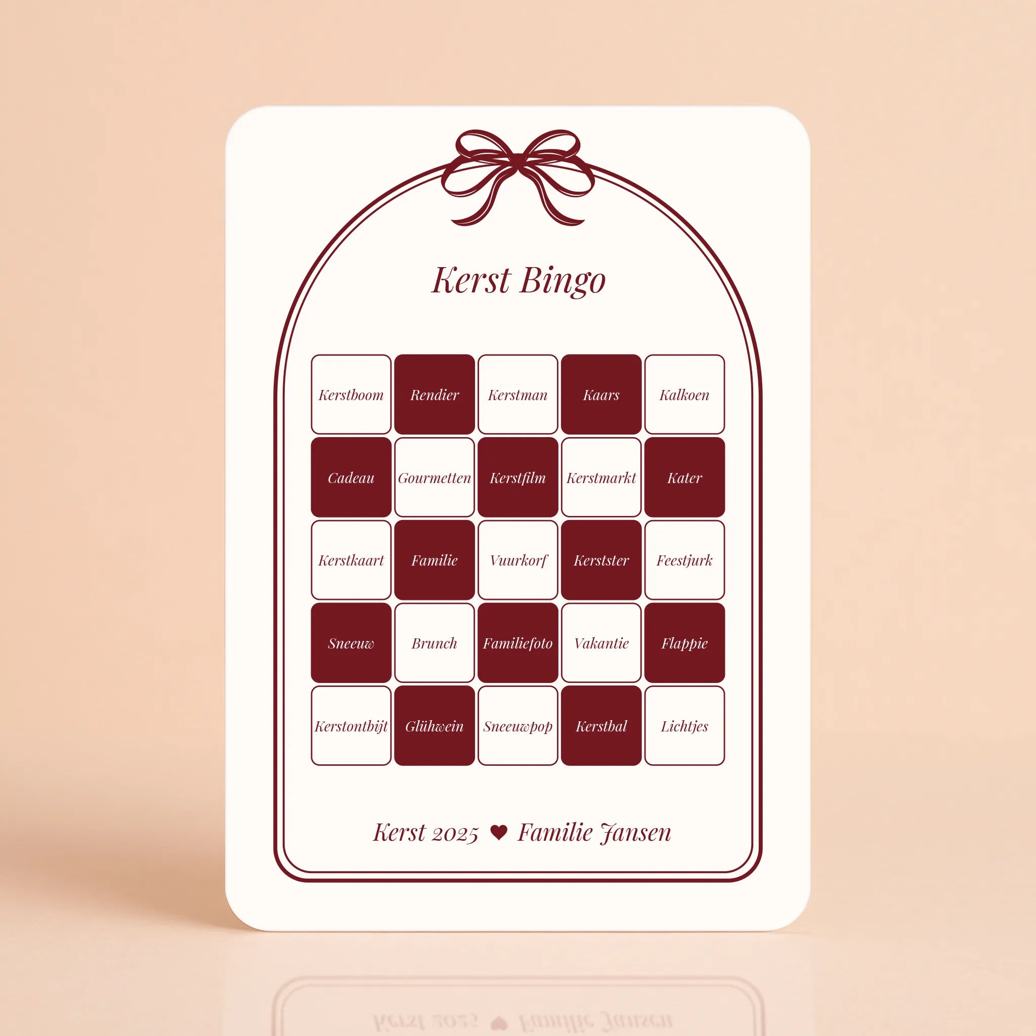 Kerst Bingo | Klassiek Strik Bordeaux