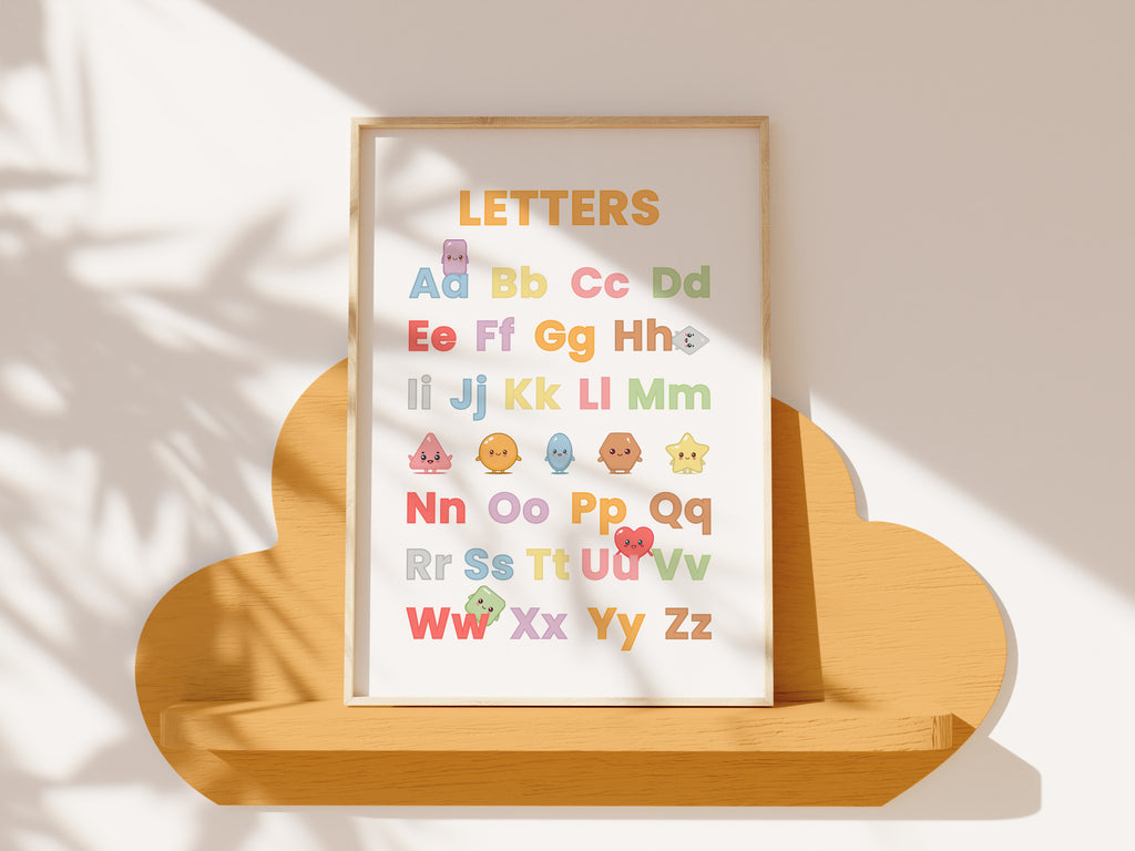 Educatieve Kinderposter Set 'Kawaii' – 6-delig