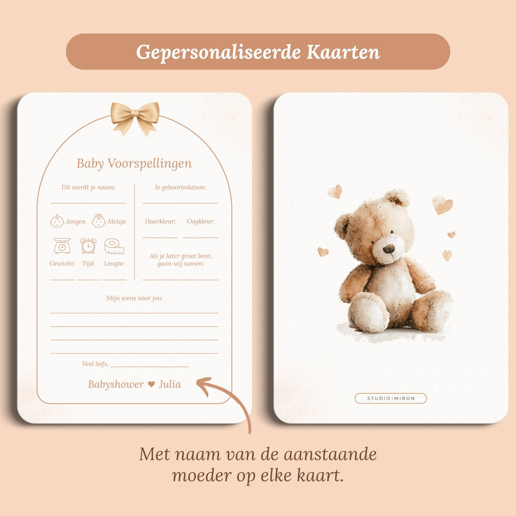 Cartes Baby Shower à Remplir – Prédictions pour Bébé | Nœud Boho