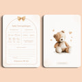 Babyshower invulkaarten baby voorspellingen boho beige beertje voor en achter Studio Miron