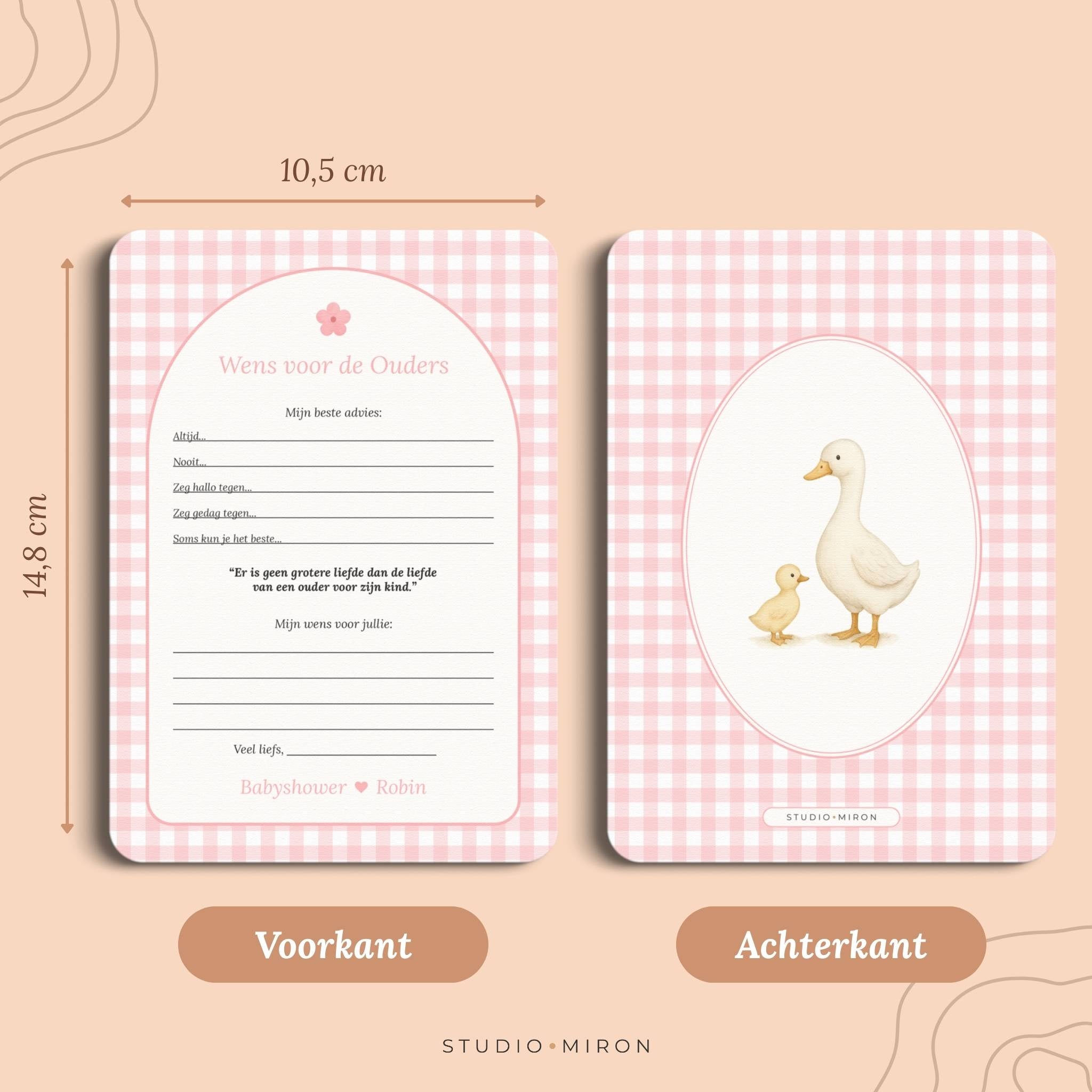 Wens voor de Ouders | Gingham Roze