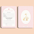 Babyshower invulkaarten wens voor de ouders gingham roze voor en achter Studio Miron
