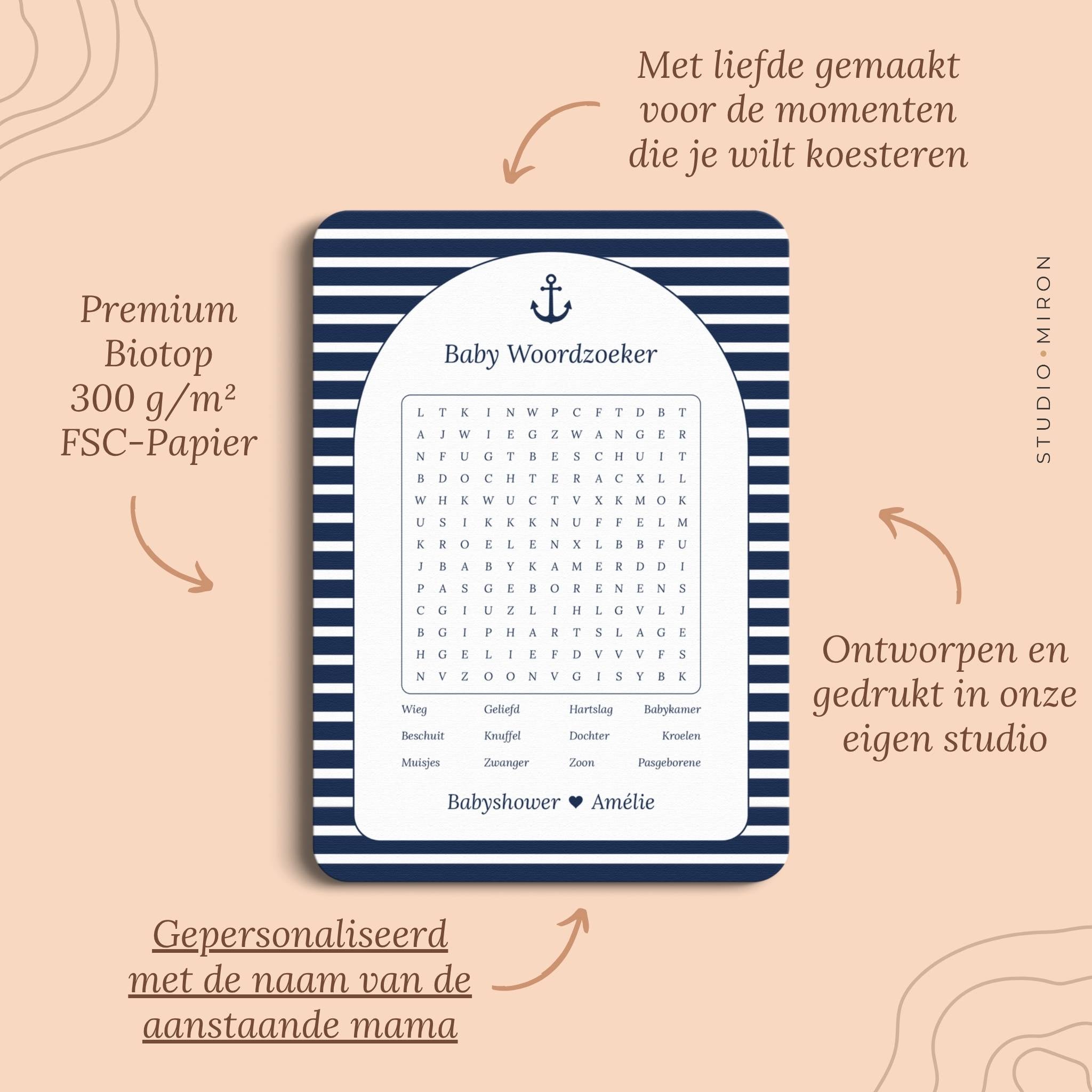Baby Woordzoeker | Navy Blue