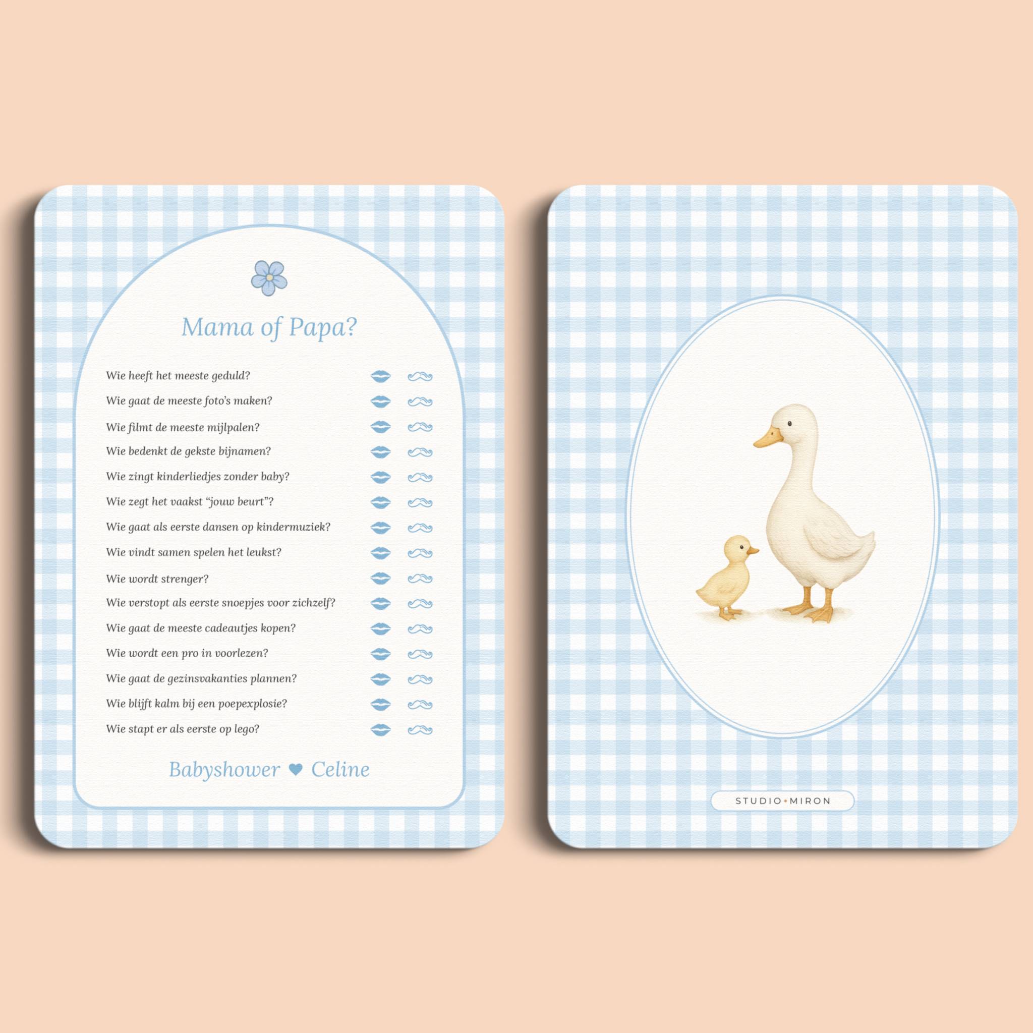 Mama of Papa | Gingham Blauw