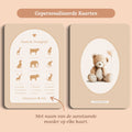 Babyshower spelletjes raad de draagtijd boho zand gepersonaliseerd voor en achter Studio Miron