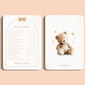 Babyshower spelletjes wie kent mama boho beige beertje voor en achter Studio Miron