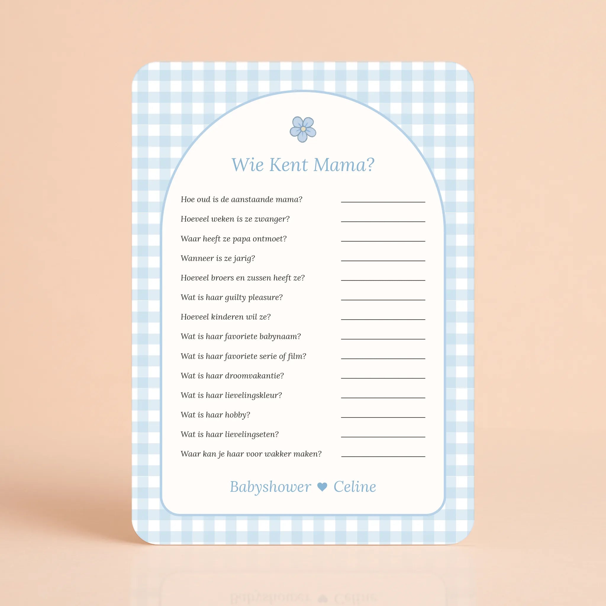 Wie kent Mama | Gingham Blauw