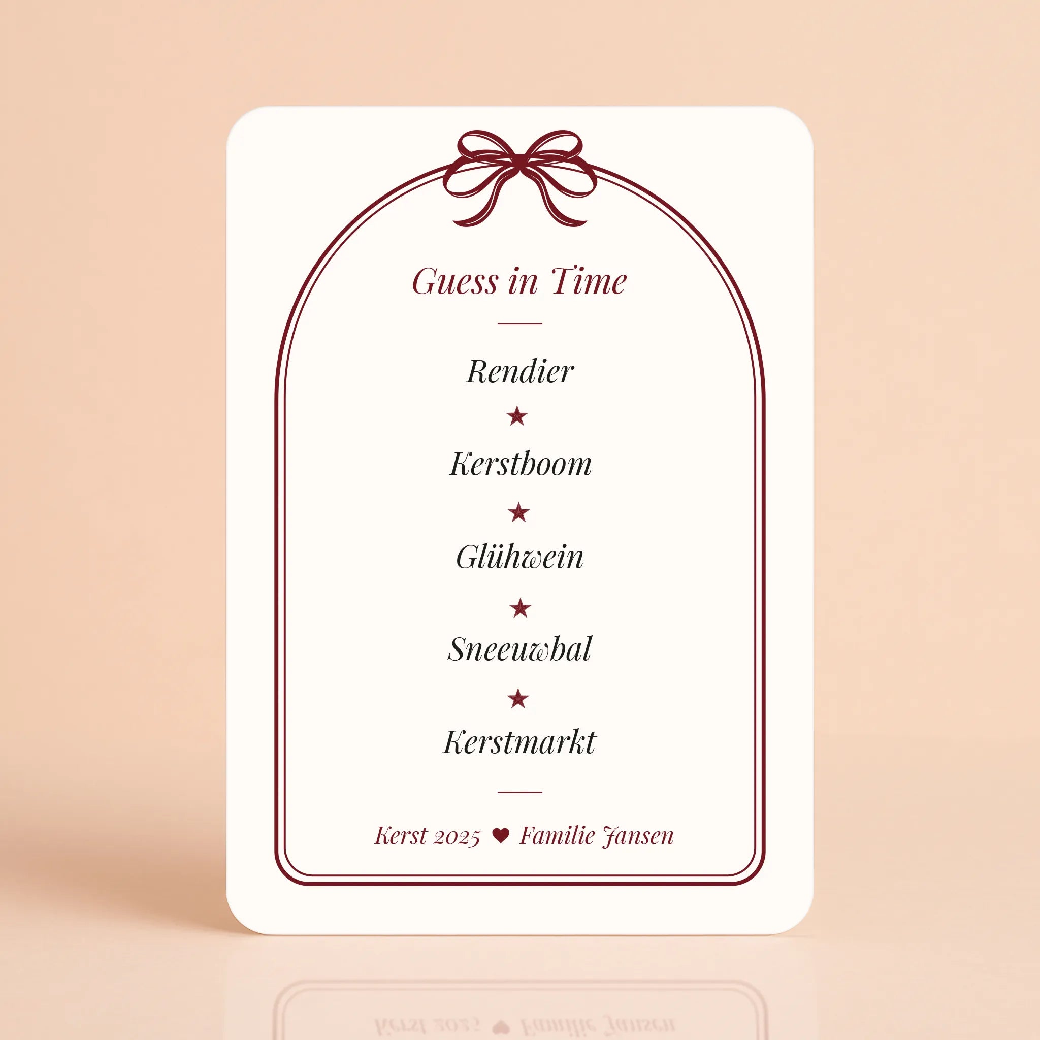 Guess in Time Kerst Editie | Klassiek Strik Bordeaux