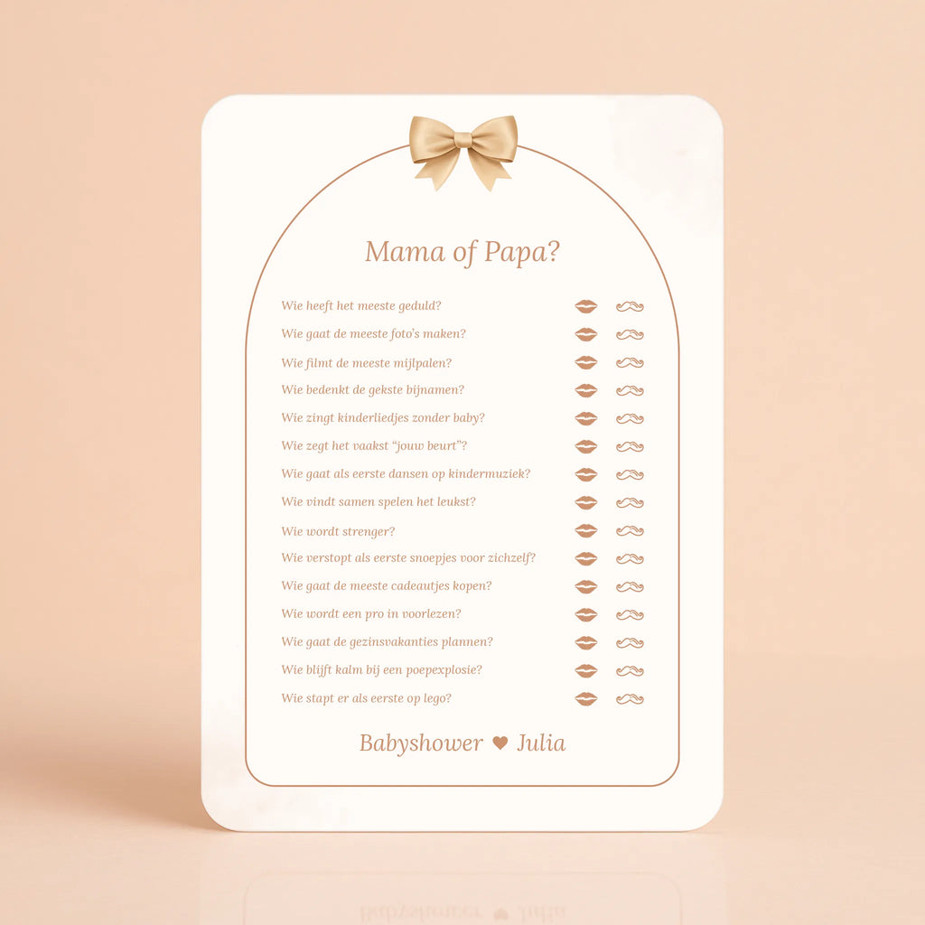 Baby Voorspellingen kaarten in Bosdieren-stijl op de babyshower-tafel, Studio Miron