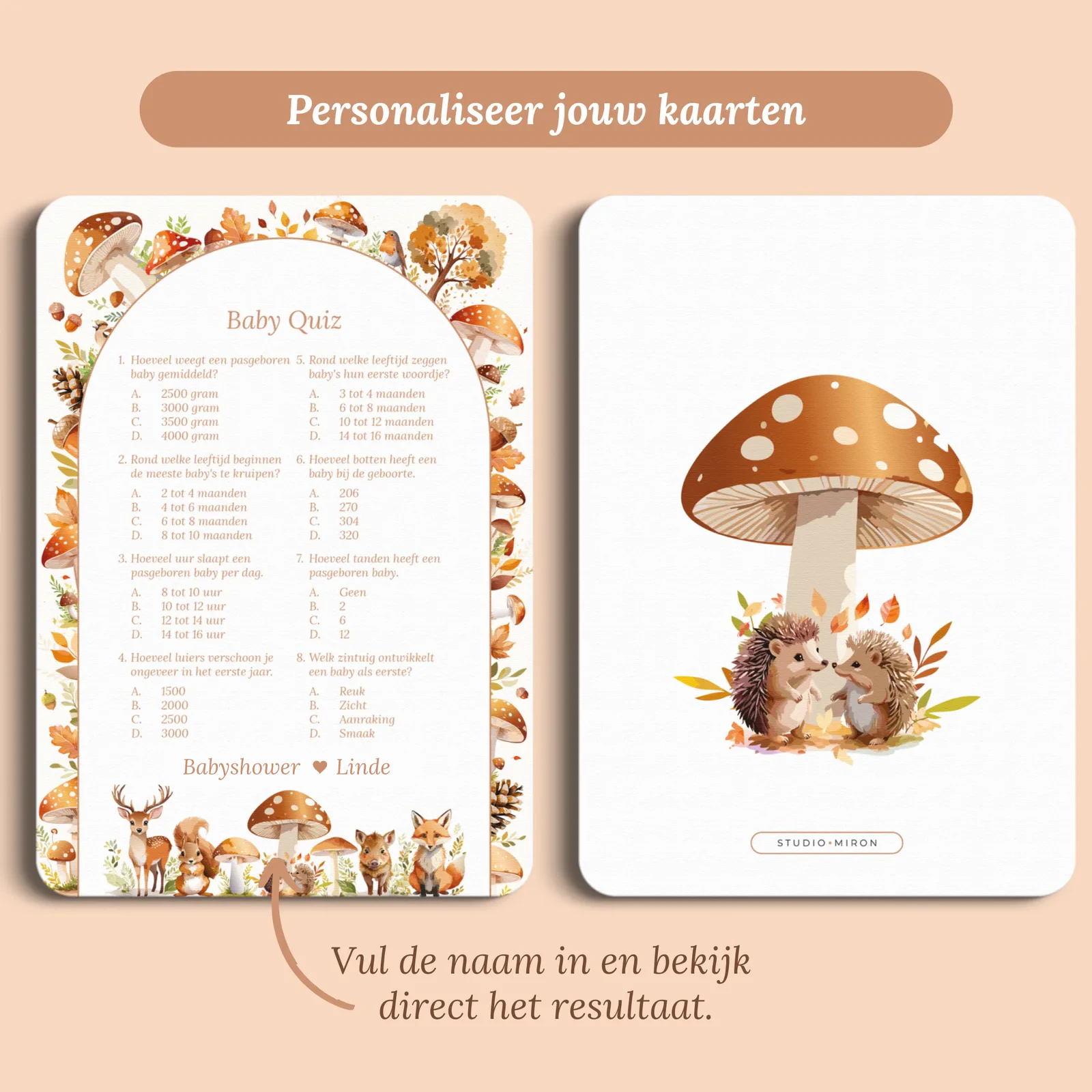 Aperçu de la carte avec le prénom que vous saisissez
