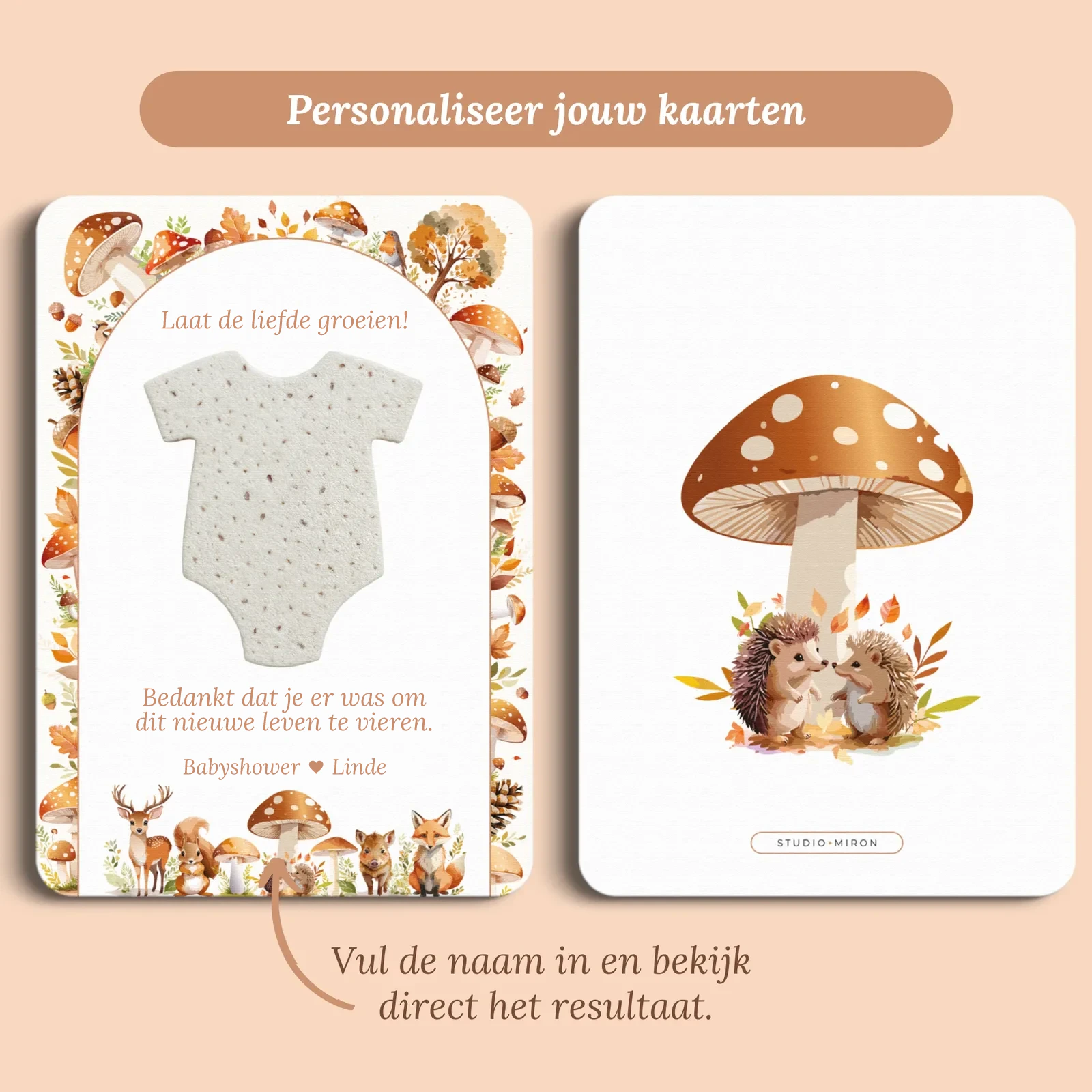 Aperçu de la carte avec le prénom que vous saisissez