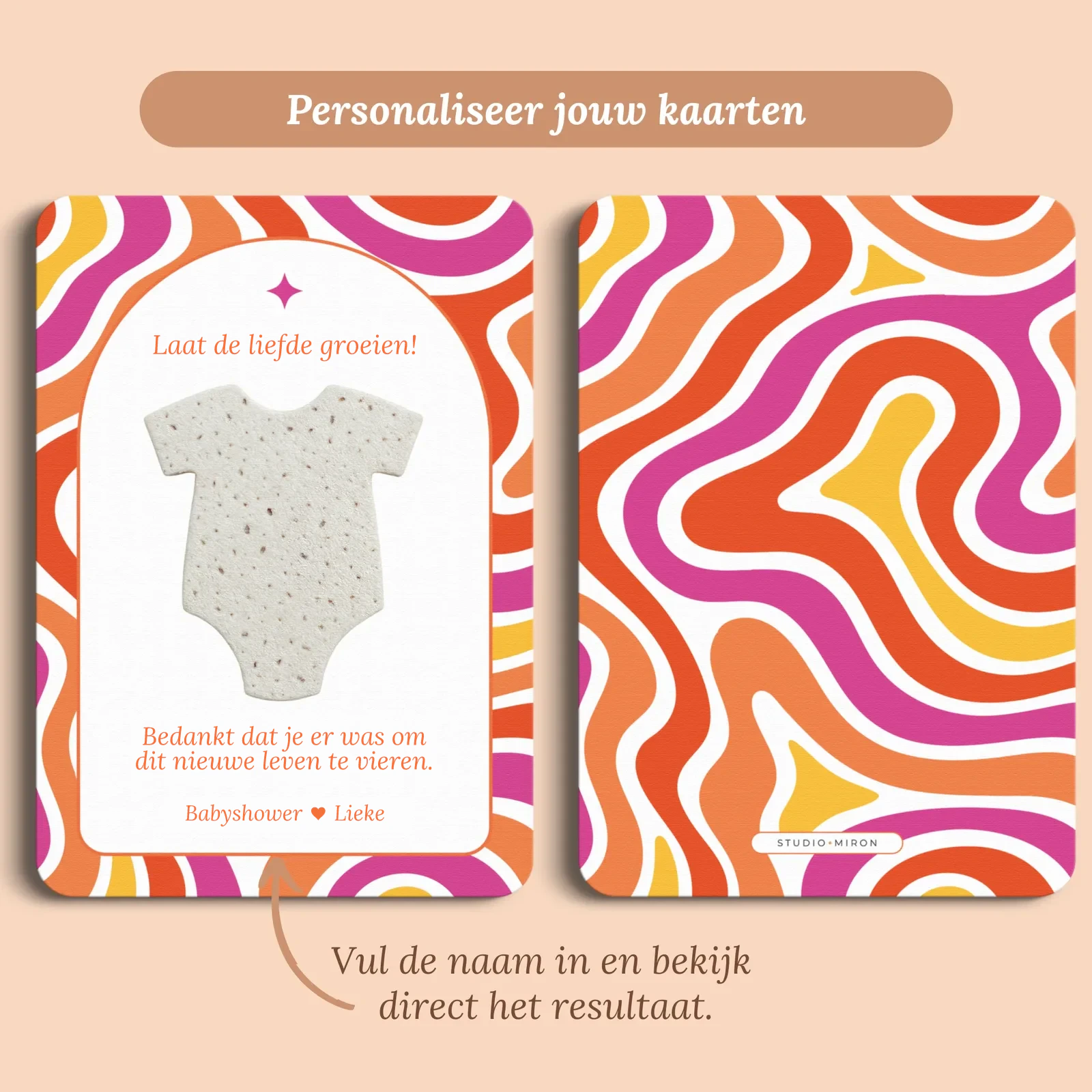 Aperçu de la carte avec le prénom que vous saisissez