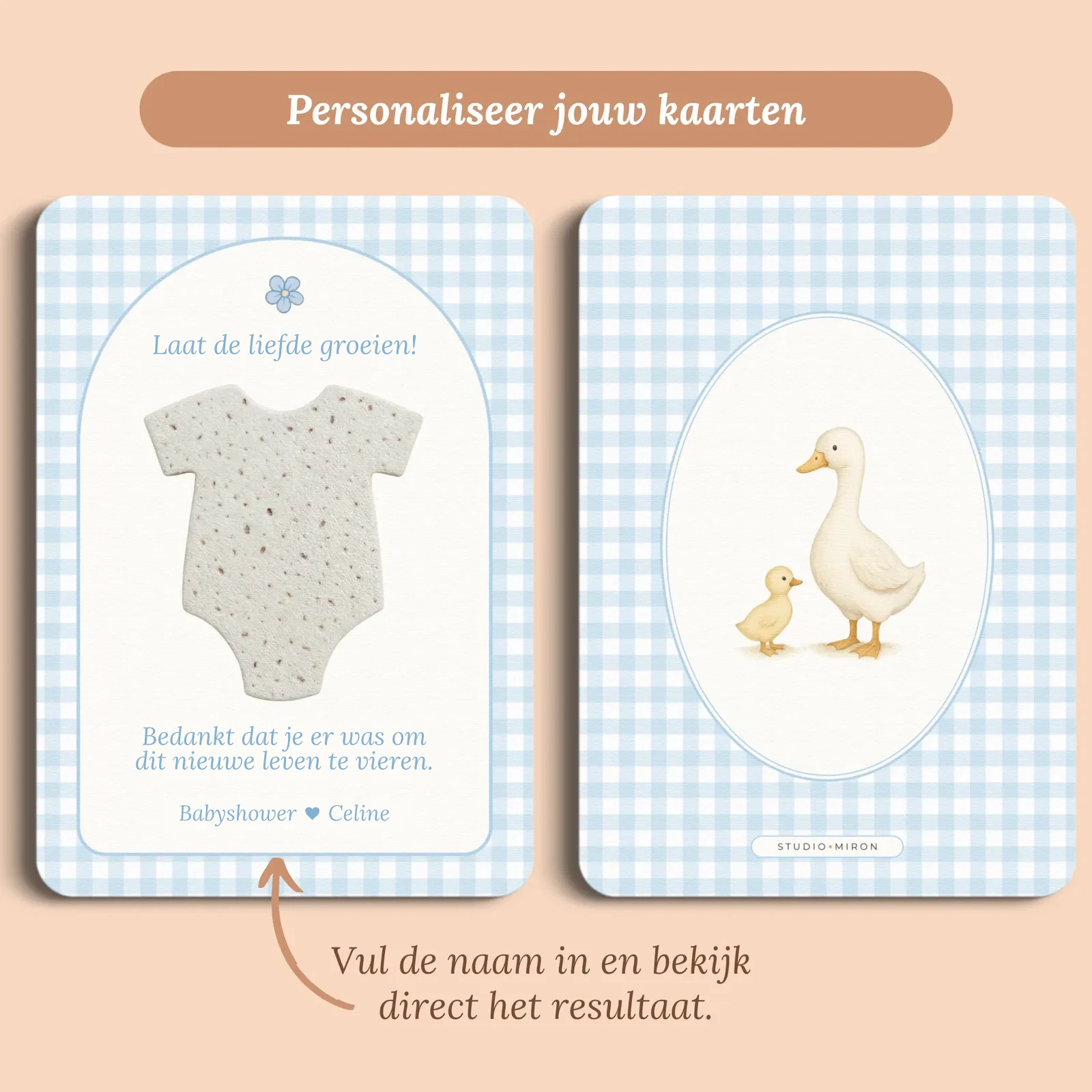 Aperçu de la carte avec le prénom que vous saisissez