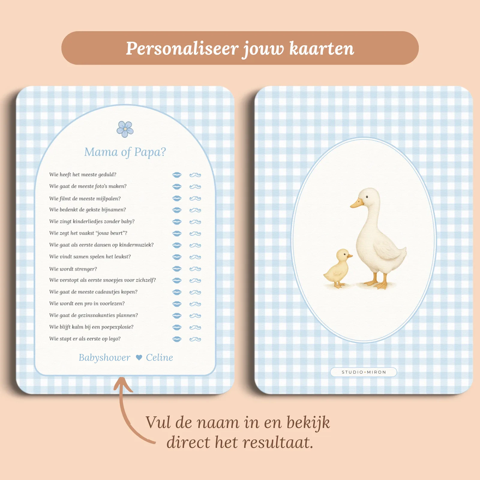 Aperçu de la carte avec le prénom que vous saisissez