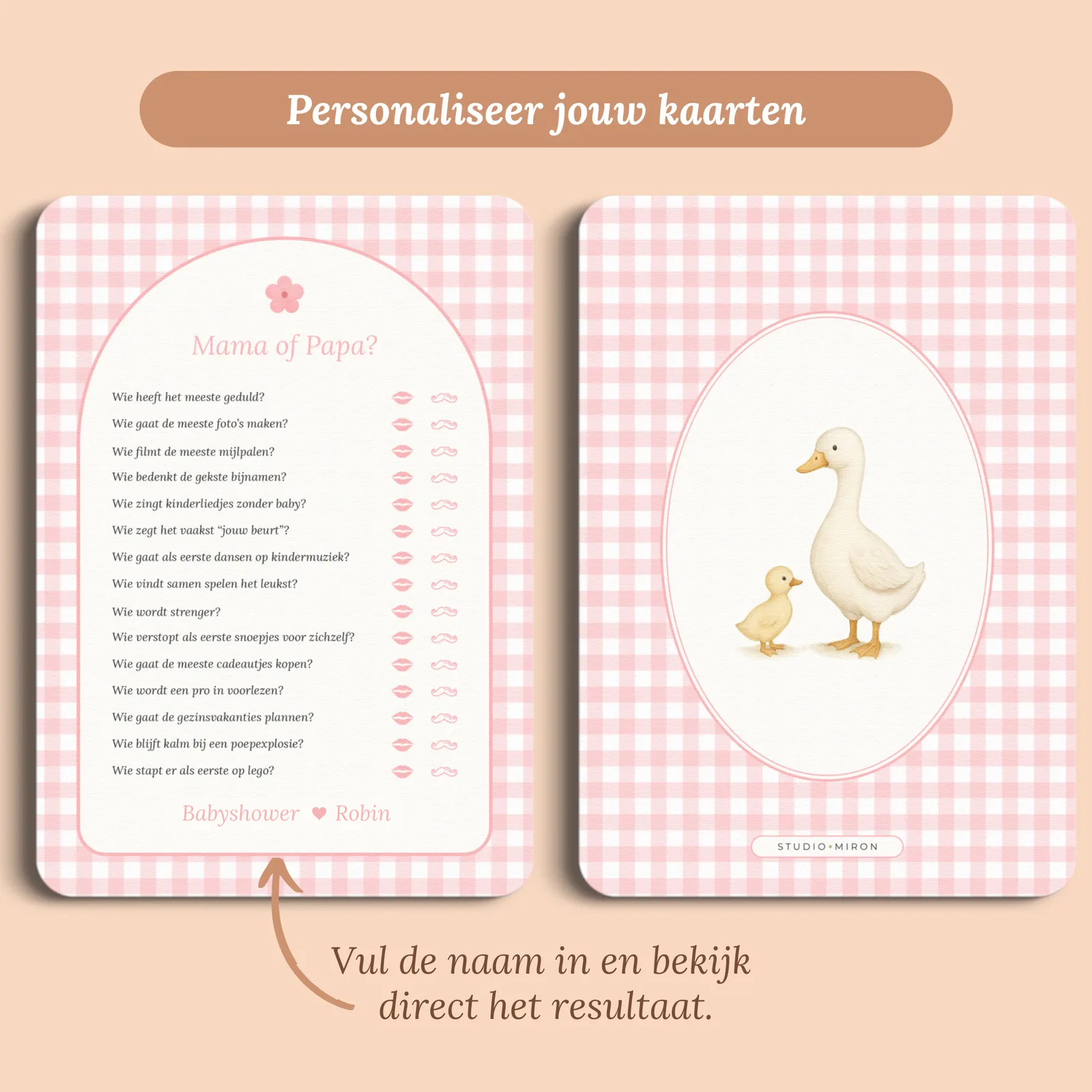 Aperçu de la carte avec le prénom que vous saisissez