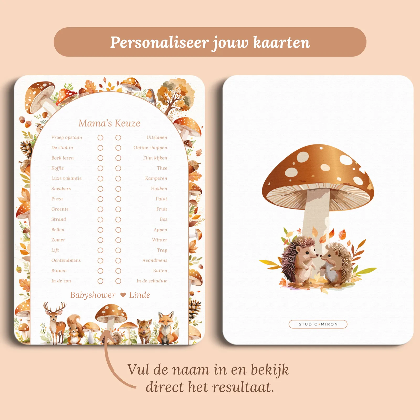 Aperçu de la carte avec le prénom que vous saisissez