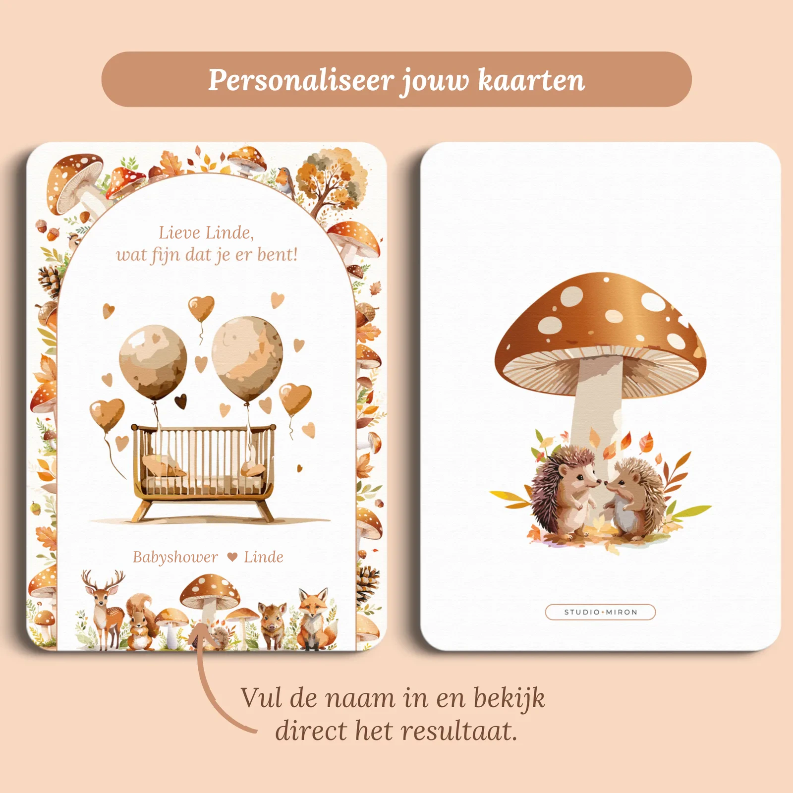 Aperçu de la carte avec le prénom que vous saisissez