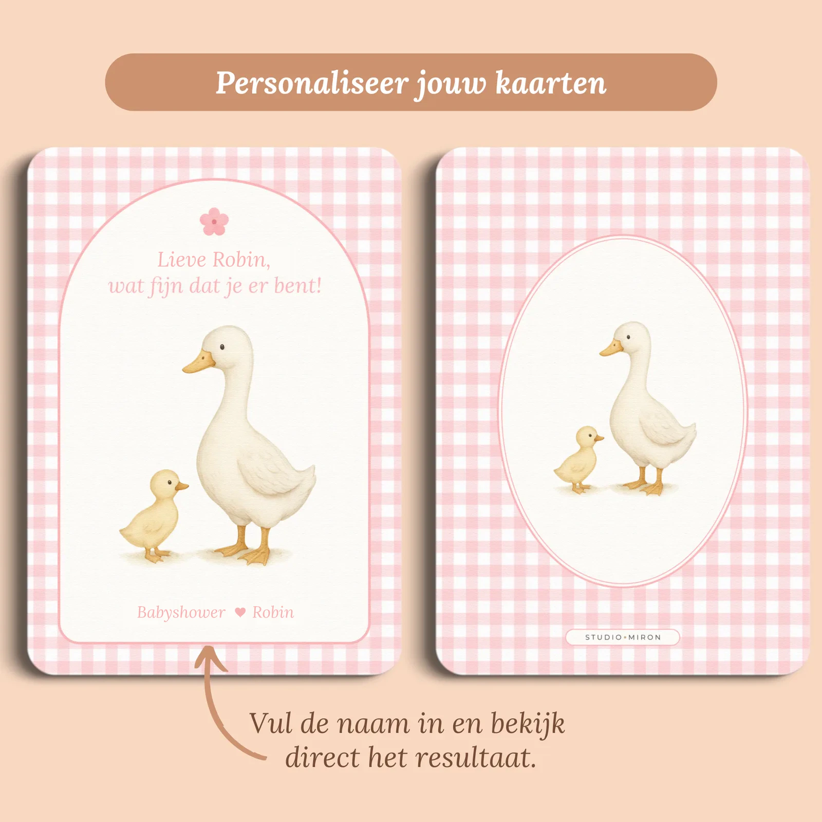 Aperçu de la carte avec le prénom que vous saisissez