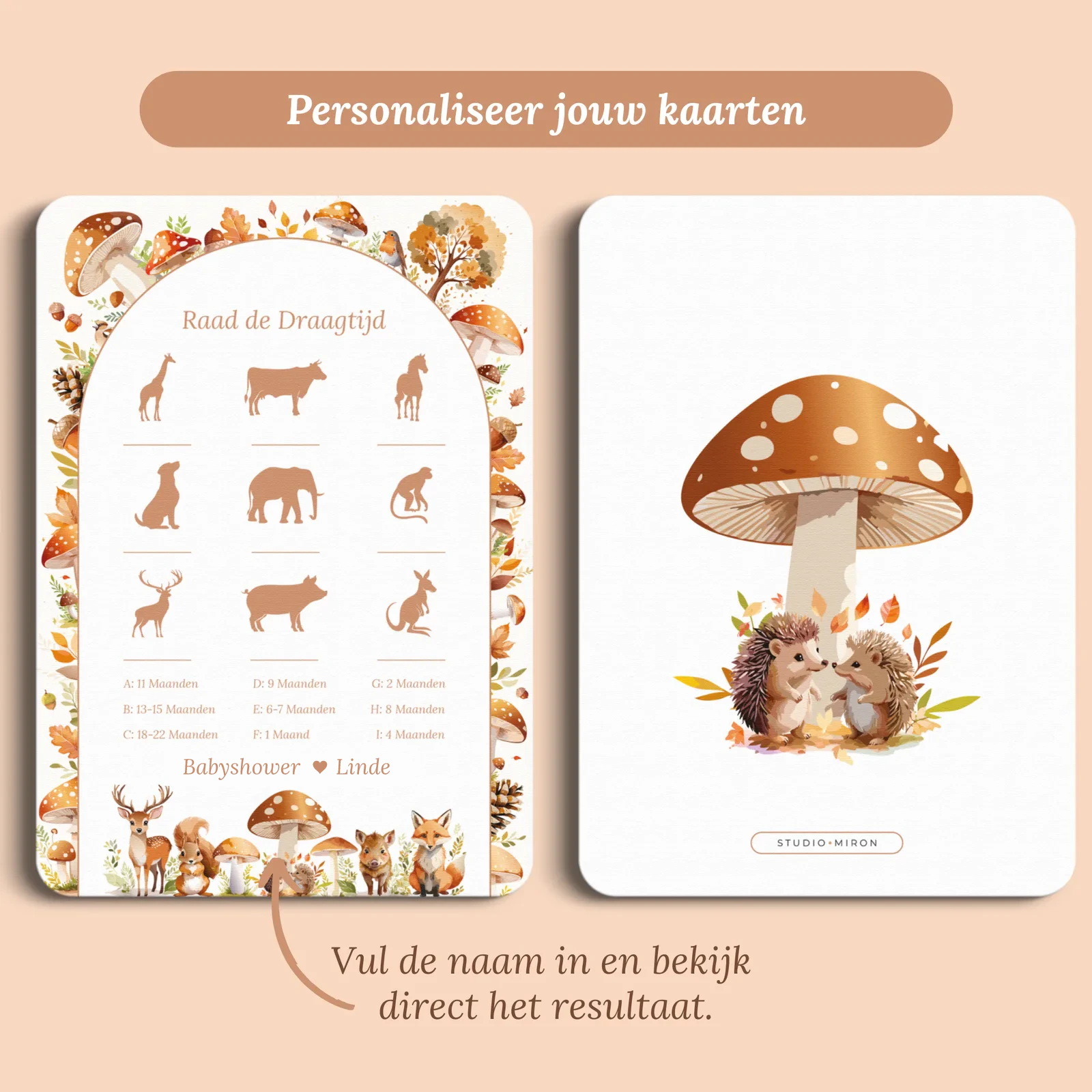 Aperçu de la carte avec le prénom que vous saisissez
