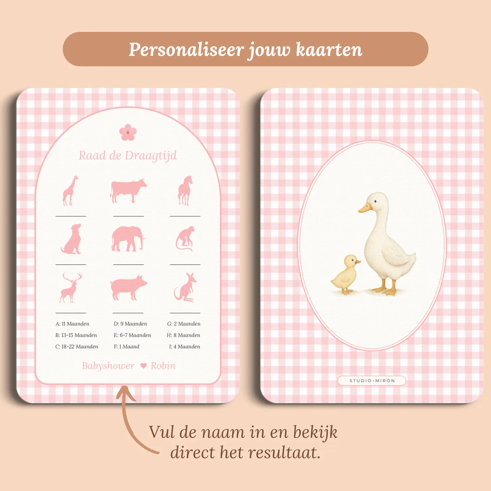 Aperçu de la carte avec le prénom que vous saisissez