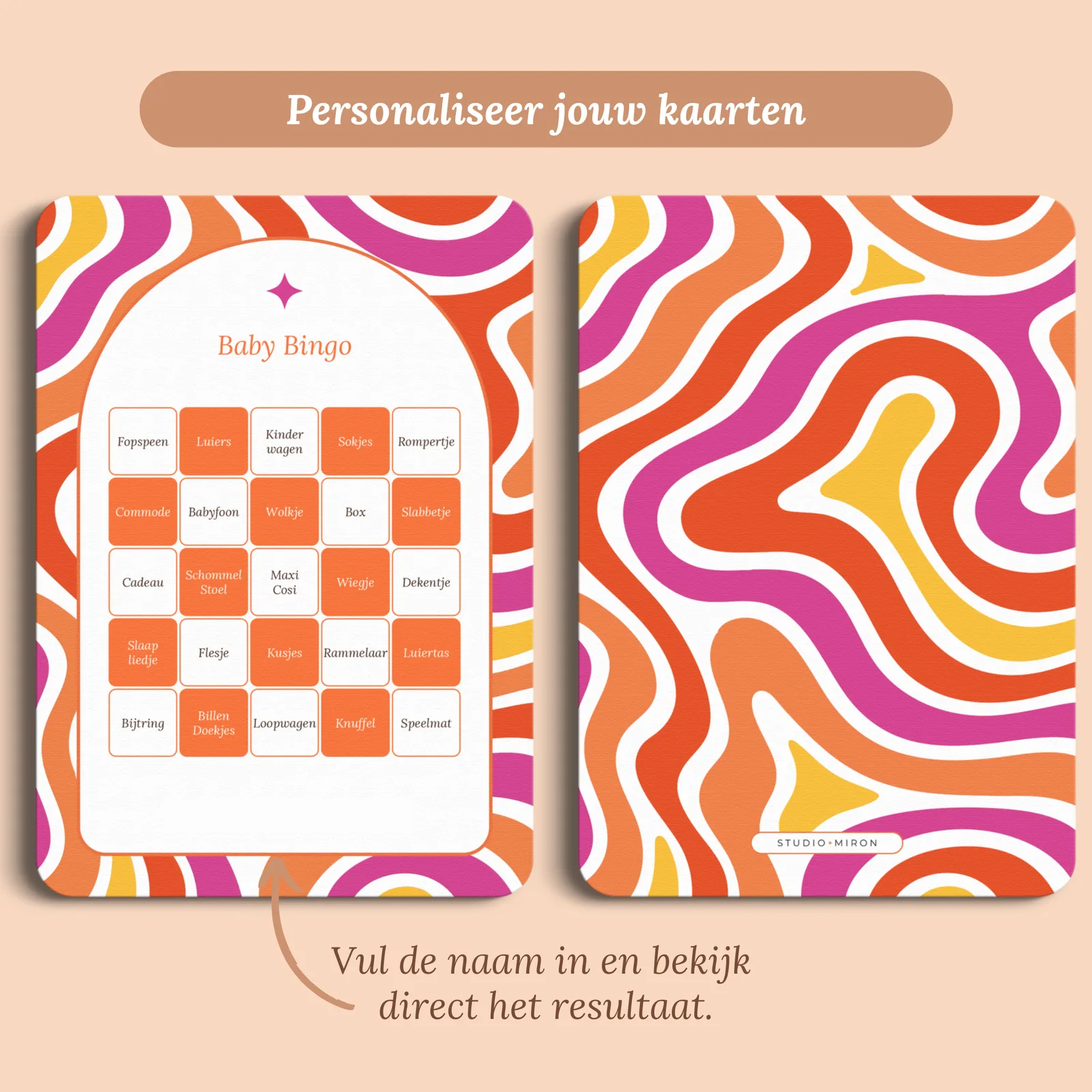 Aperçu de la carte avec le prénom que vous saisissez