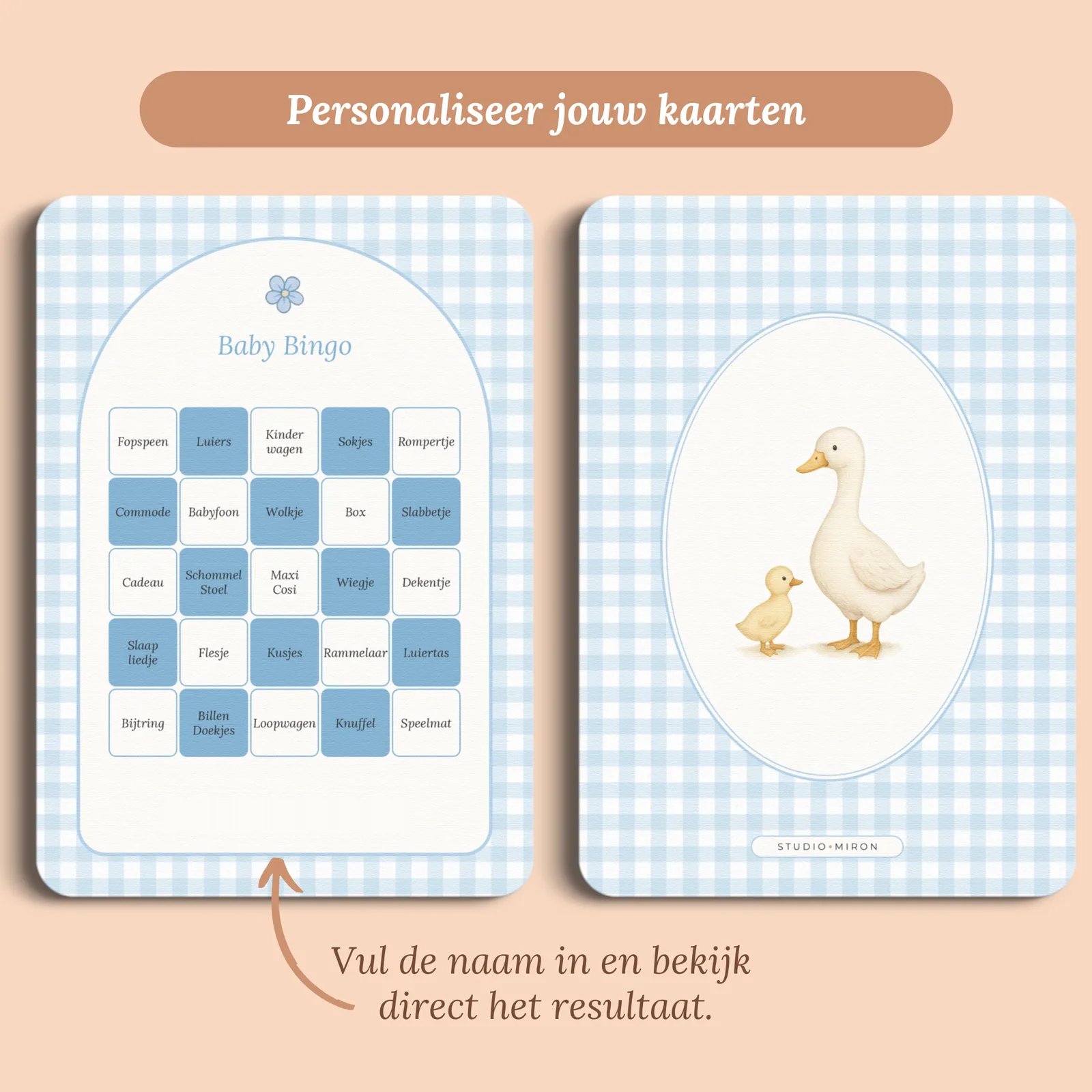 Aperçu de la carte avec le prénom que vous saisissez