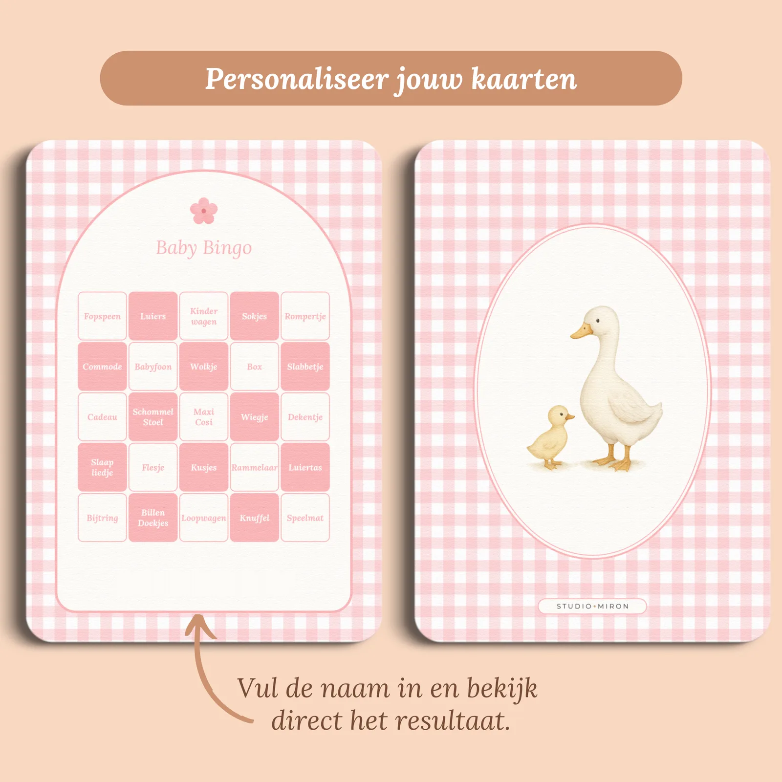Aperçu de la carte avec le prénom que vous saisissez