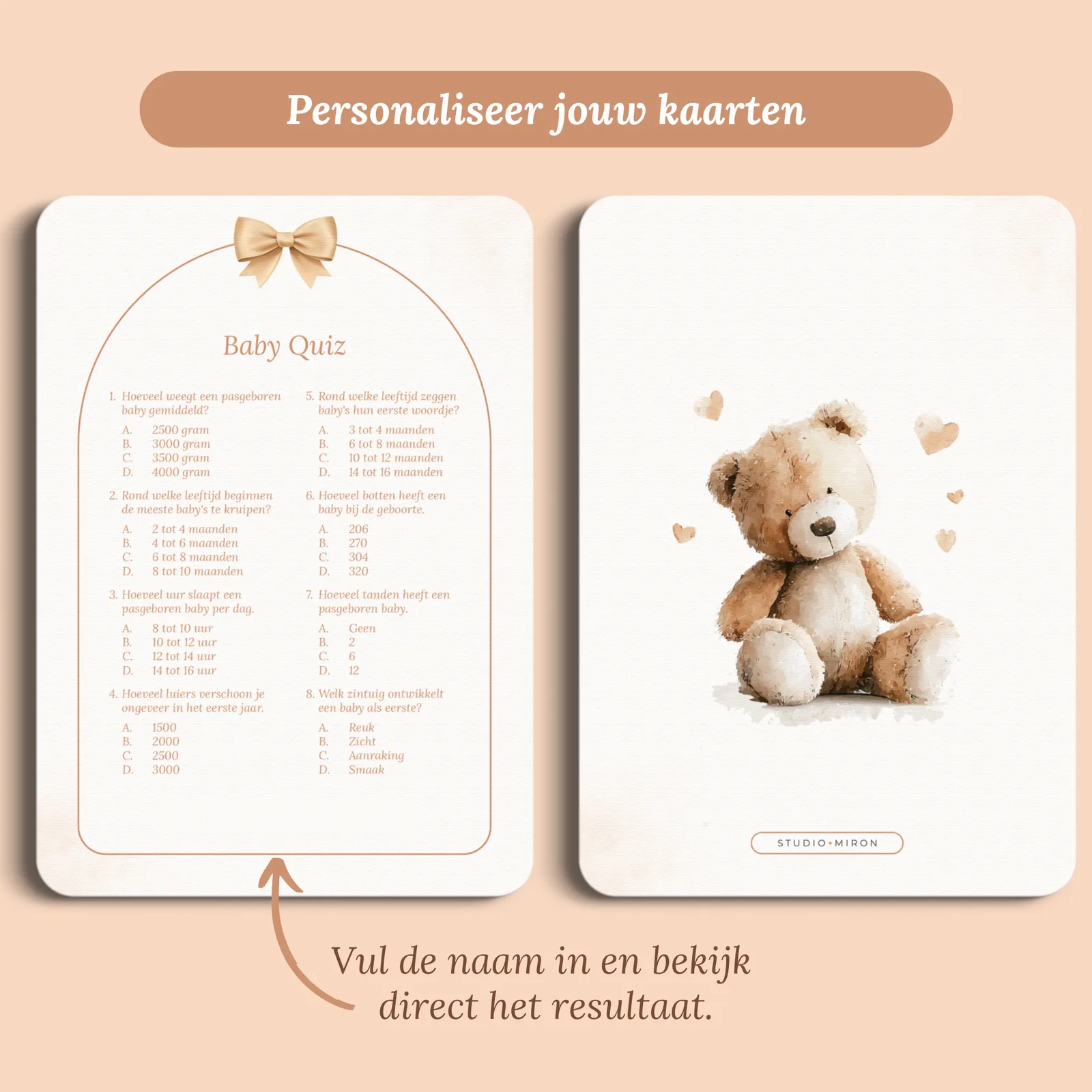 Aperçu de la carte avec le prénom que vous saisissez