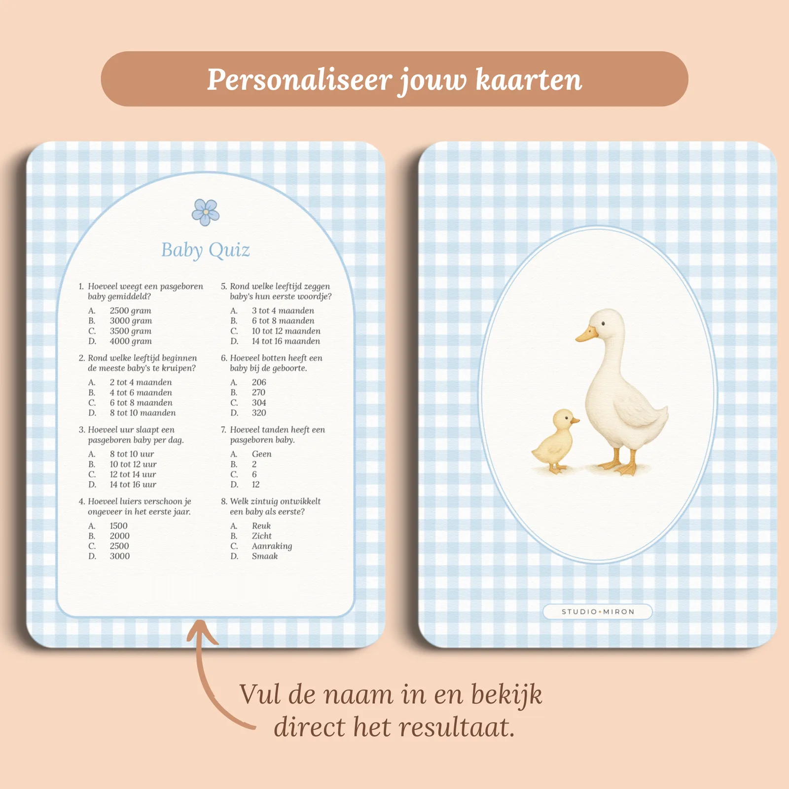 Aperçu de la carte avec le prénom que vous saisissez
