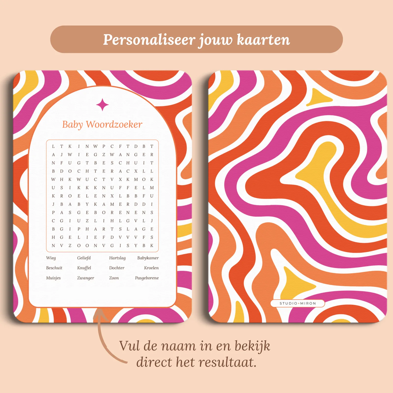 Aperçu de la carte avec le prénom que vous saisissez