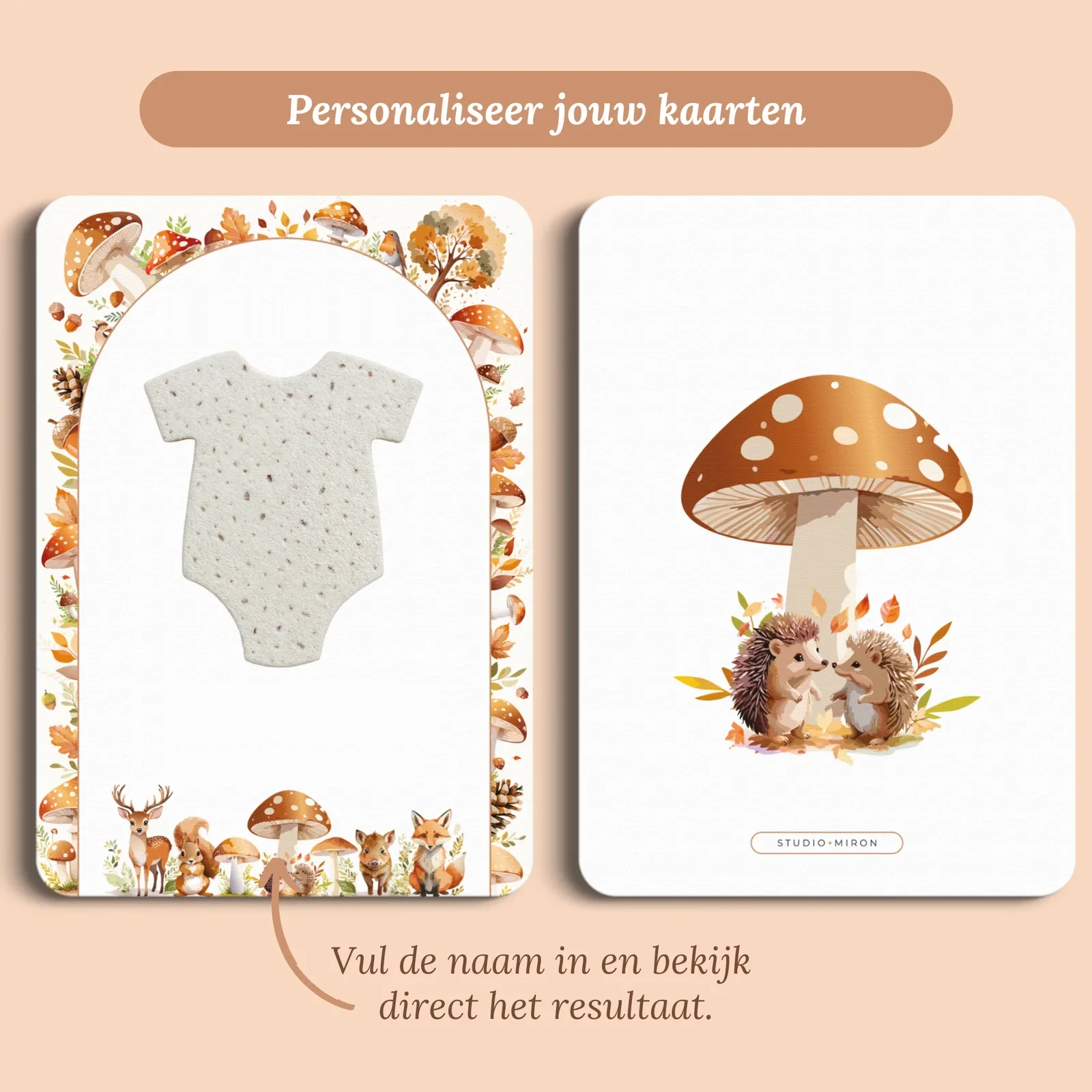 Aperçu de la carte avec le prénom que vous saisissez