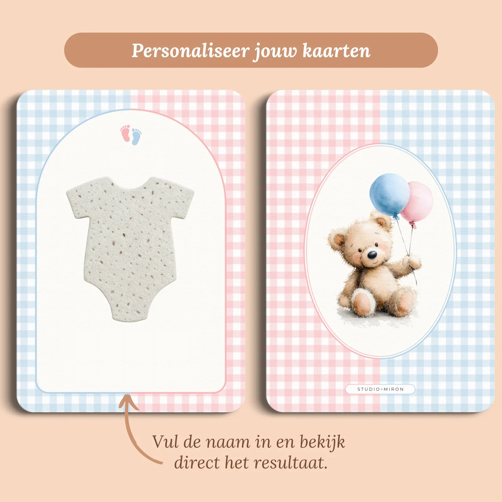 Aperçu de la carte avec le prénom que vous saisissez