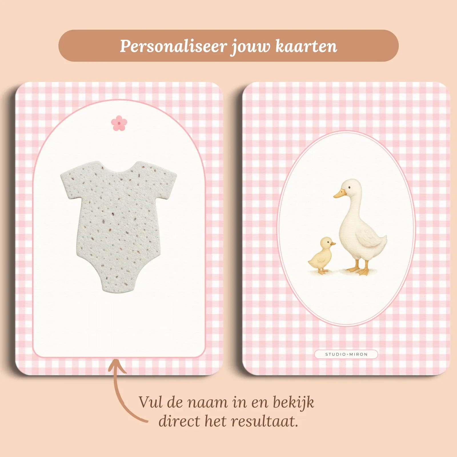 Aperçu de la carte avec le prénom que vous saisissez