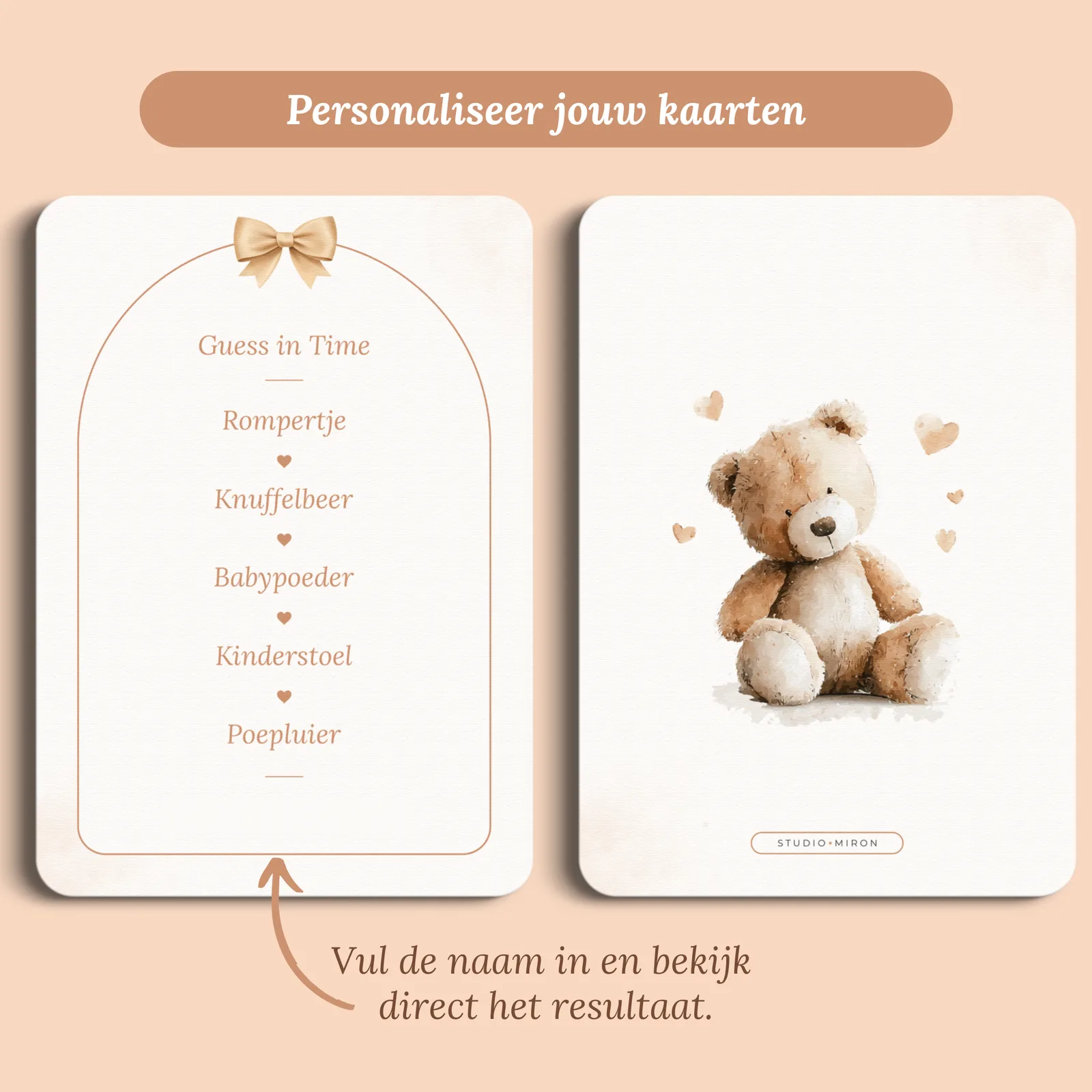 Aperçu de la carte avec le prénom que vous saisissez