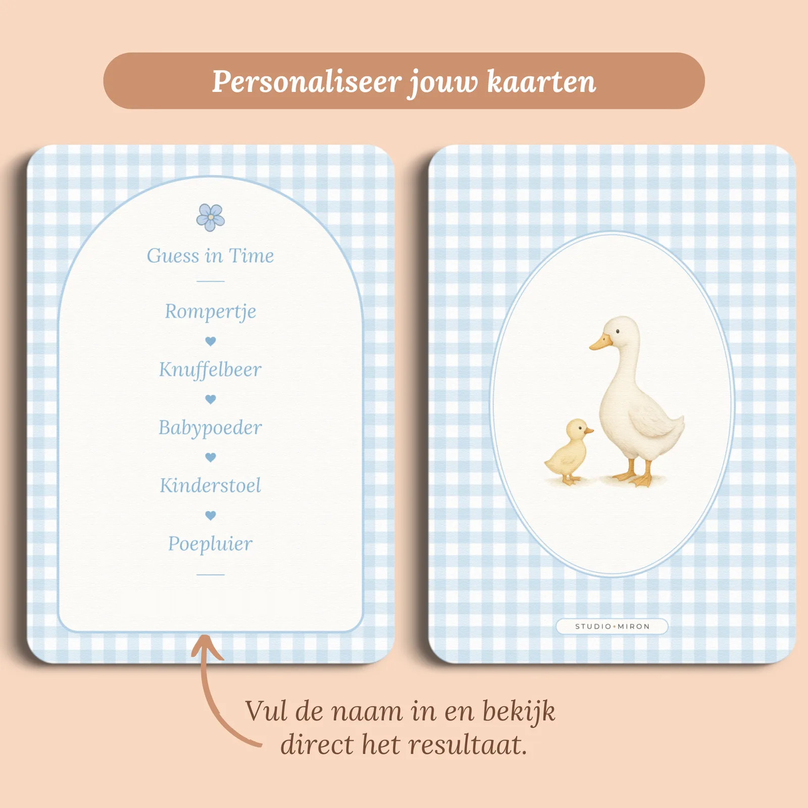 Aperçu de la carte avec le prénom que vous saisissez