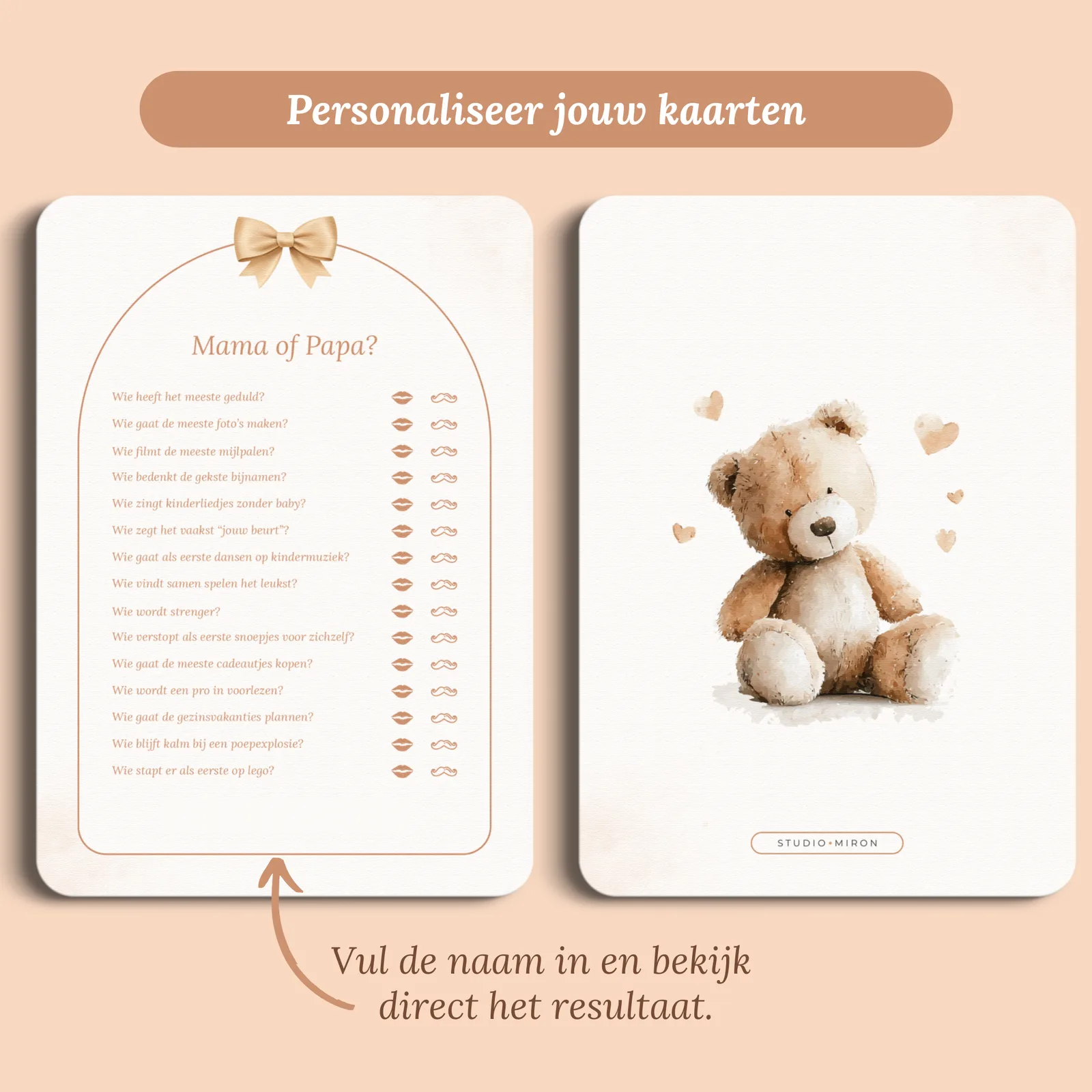 Aperçu de la carte avec le prénom que vous saisissez