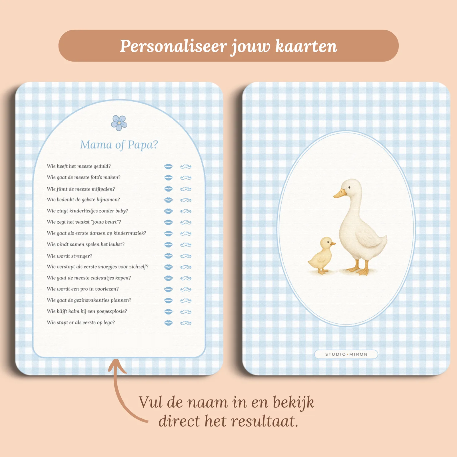 Aperçu de la carte avec le prénom que vous saisissez