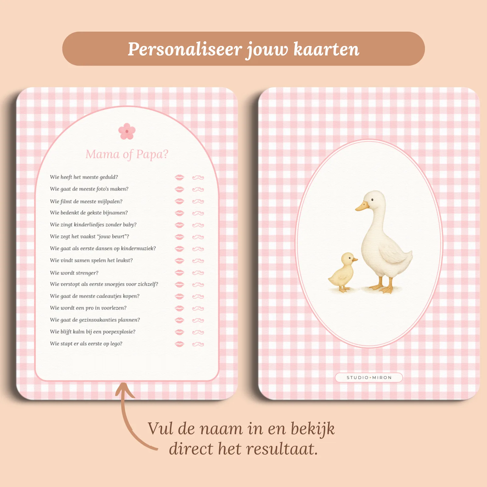 Aperçu de la carte avec le prénom que vous saisissez