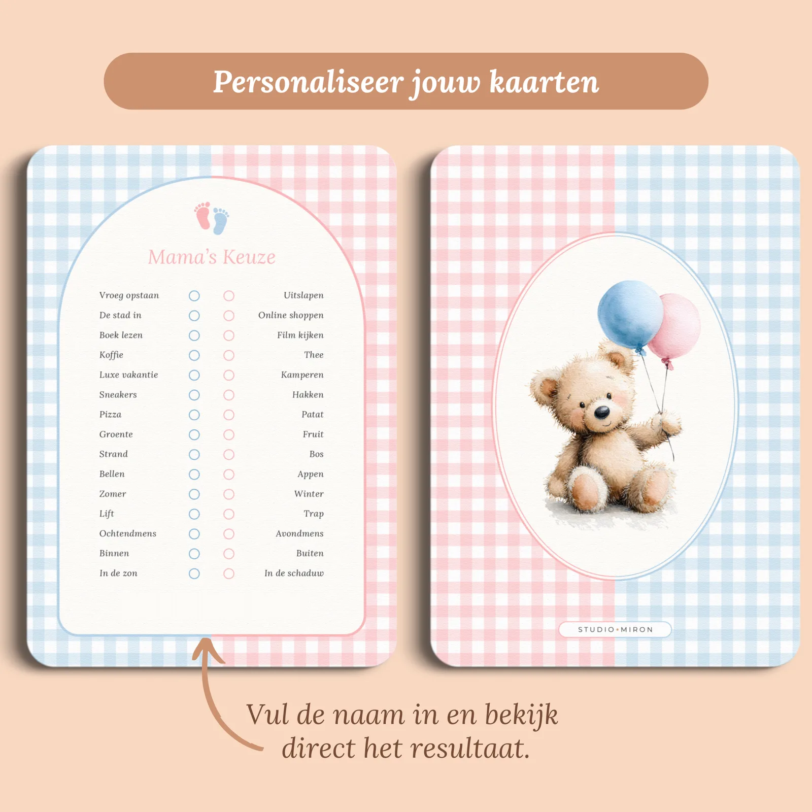 Aperçu de la carte avec le prénom que vous saisissez