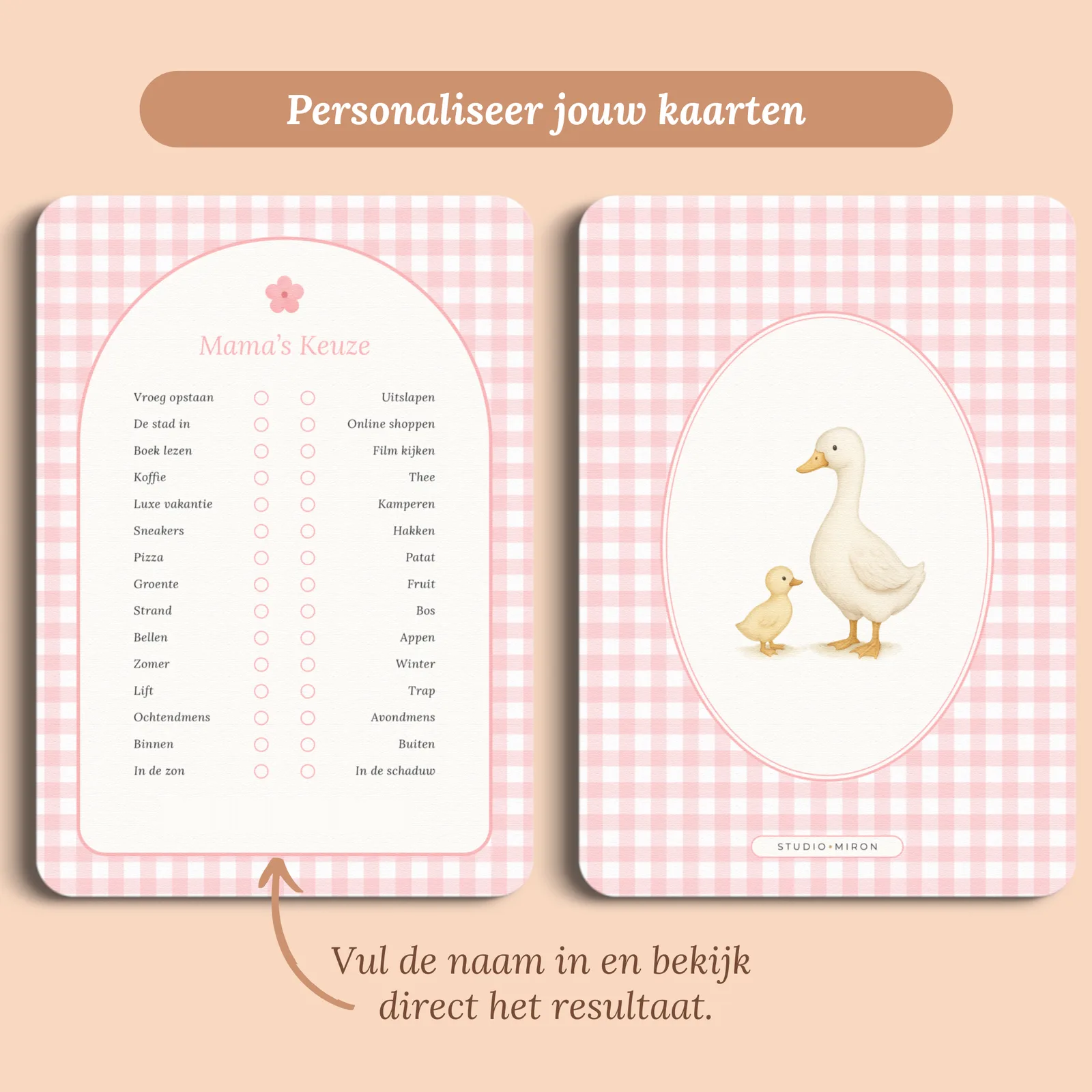 Aperçu de la carte avec le prénom que vous saisissez