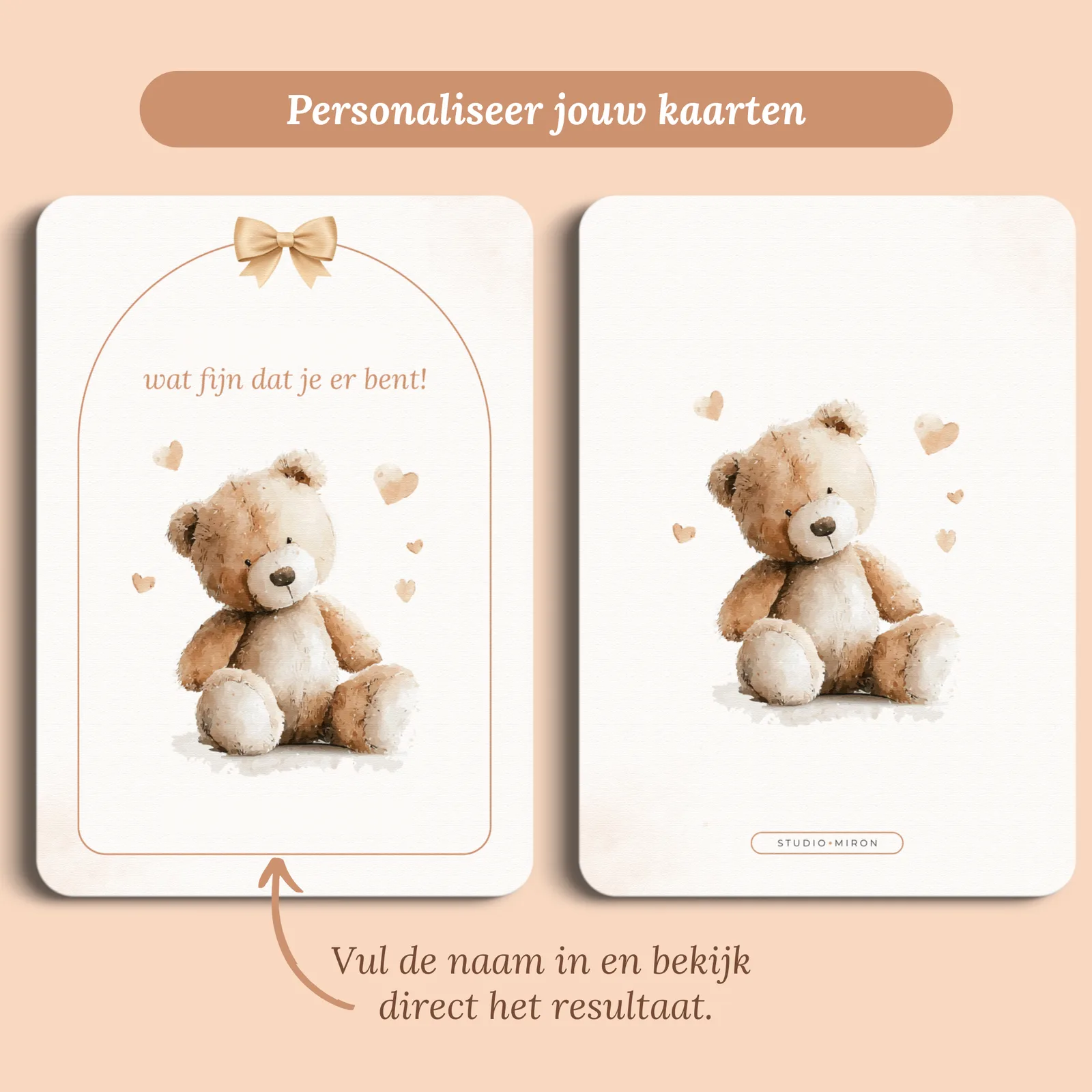 Aperçu de la carte avec le prénom que vous saisissez