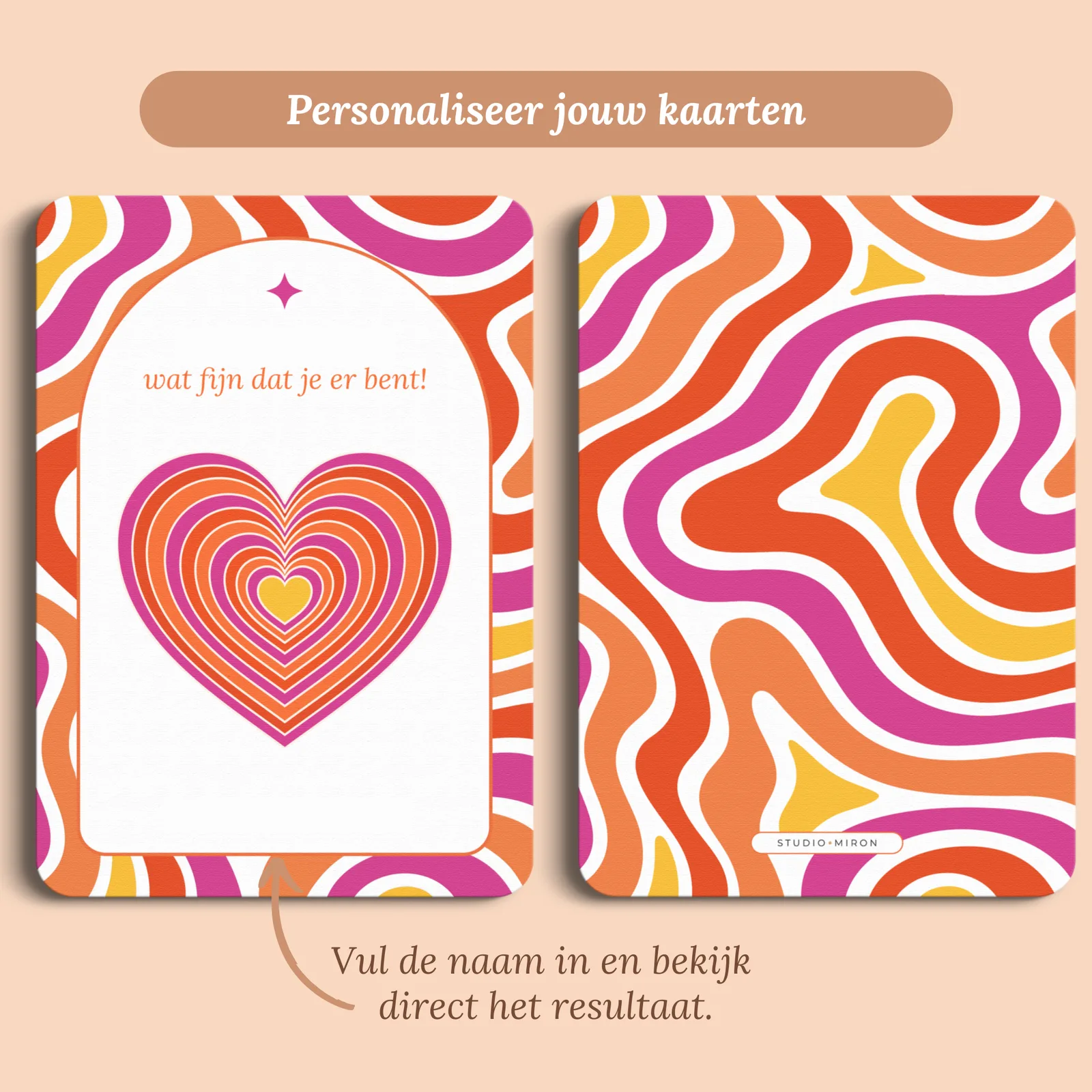 Aperçu de la carte avec le prénom que vous saisissez