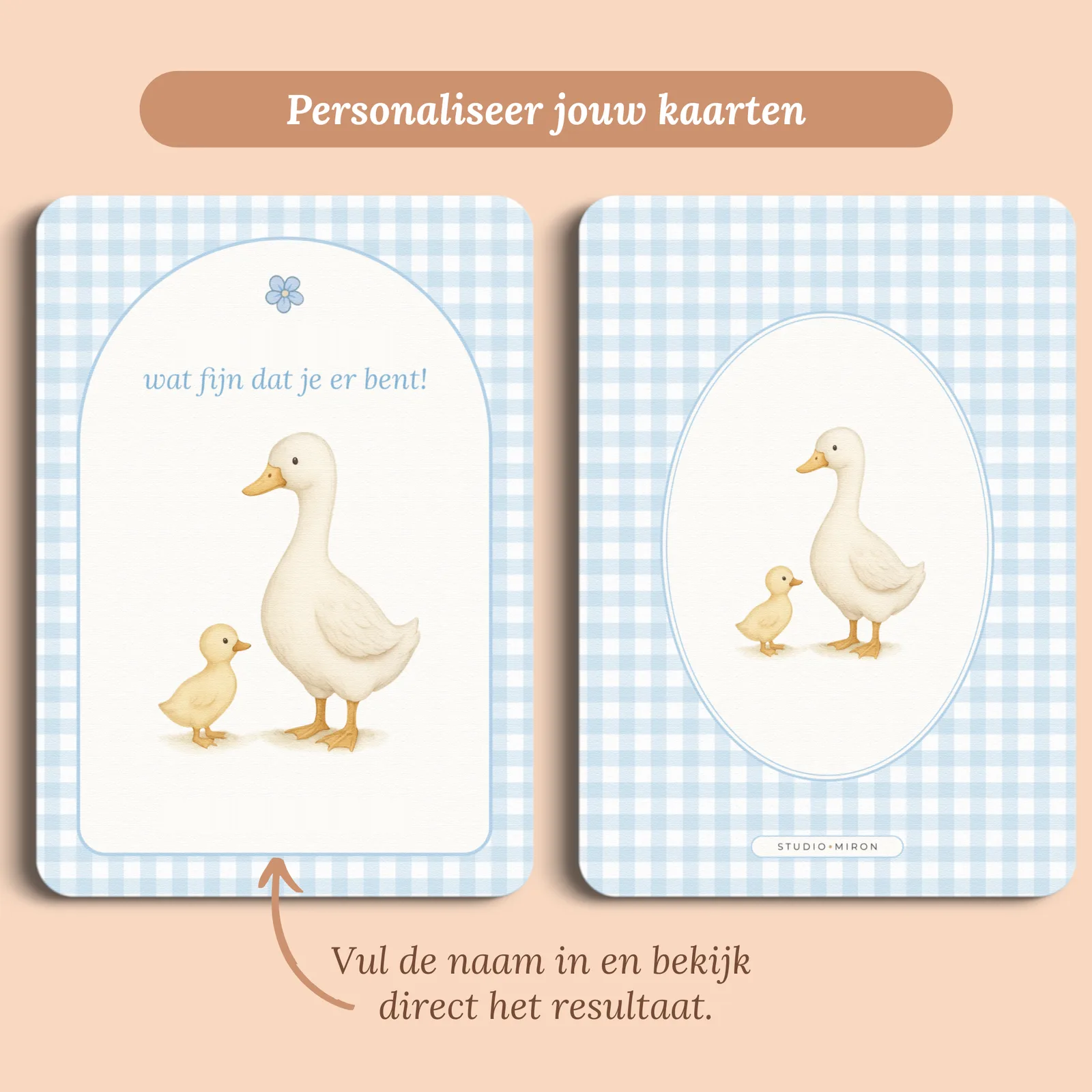 Aperçu de la carte avec le prénom que vous saisissez
