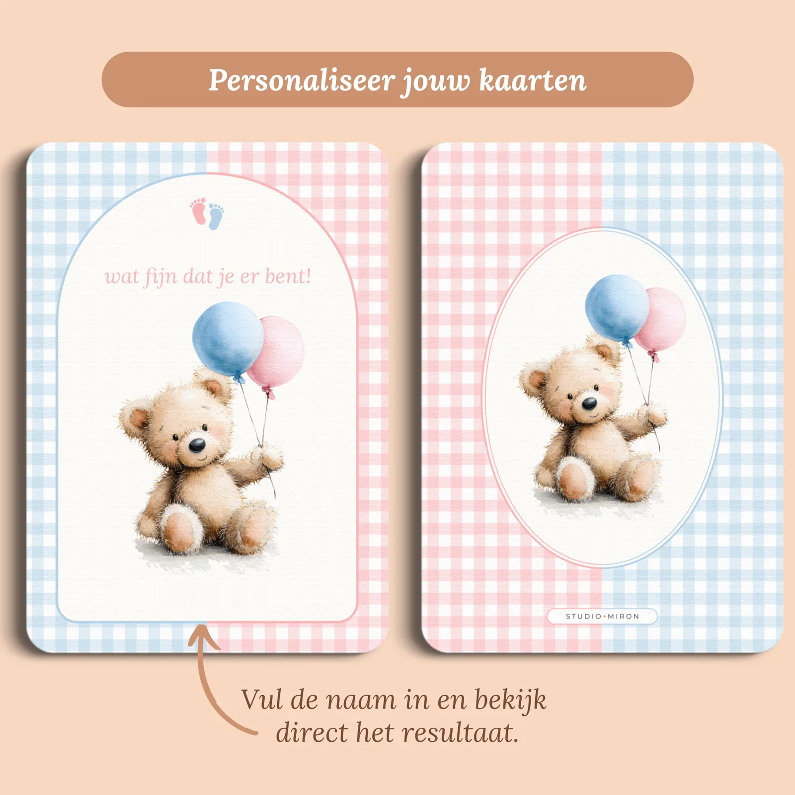 Aperçu de la carte avec le prénom que vous saisissez