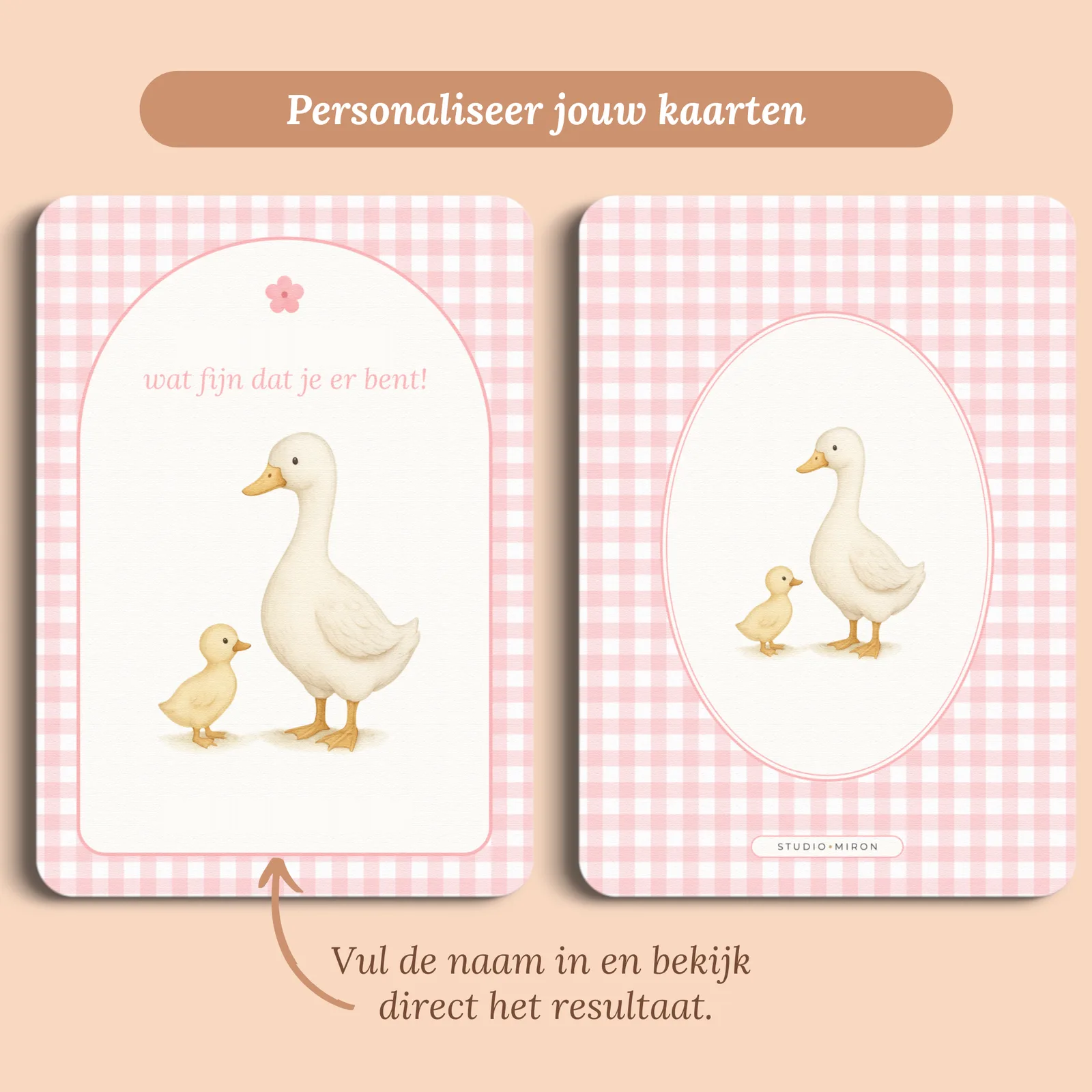 Aperçu de la carte avec le prénom que vous saisissez