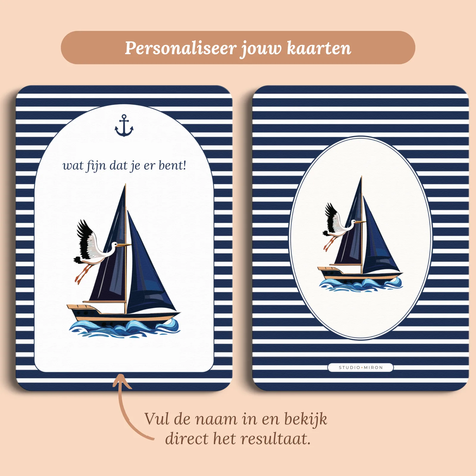 Aperçu de la carte avec le prénom que vous saisissez