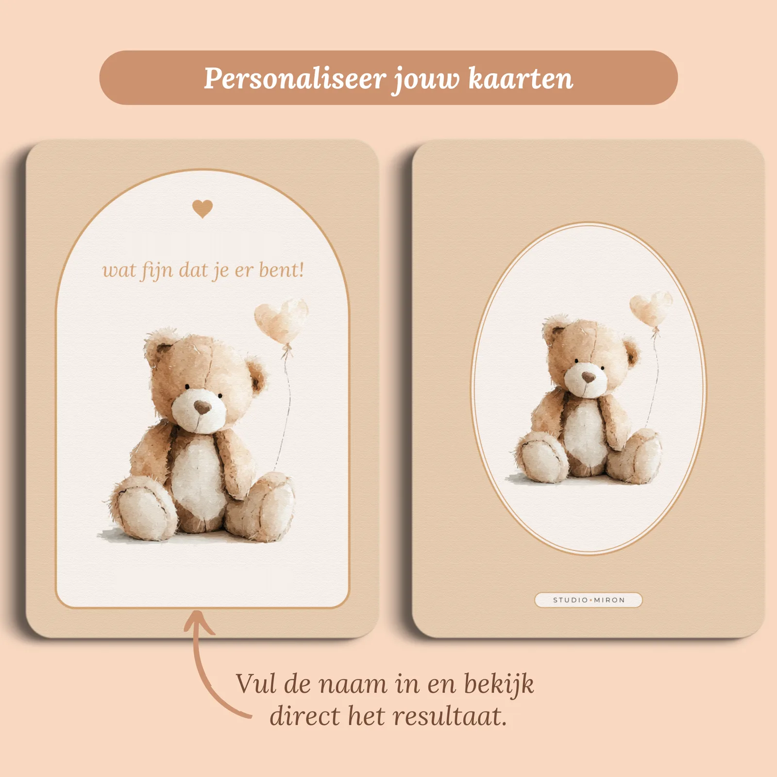 Aperçu de la carte avec le prénom que vous saisissez