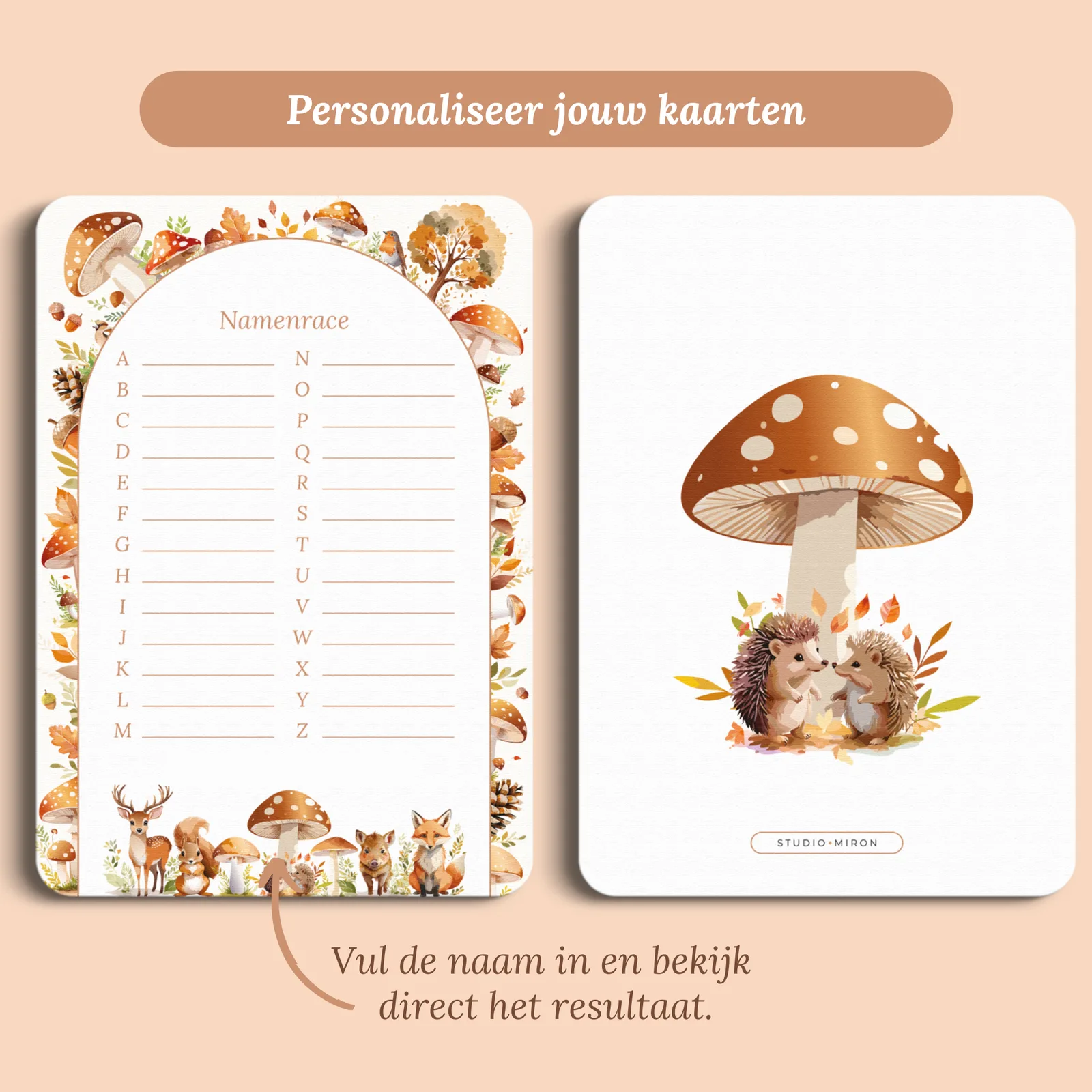 Aperçu de la carte avec le prénom que vous saisissez