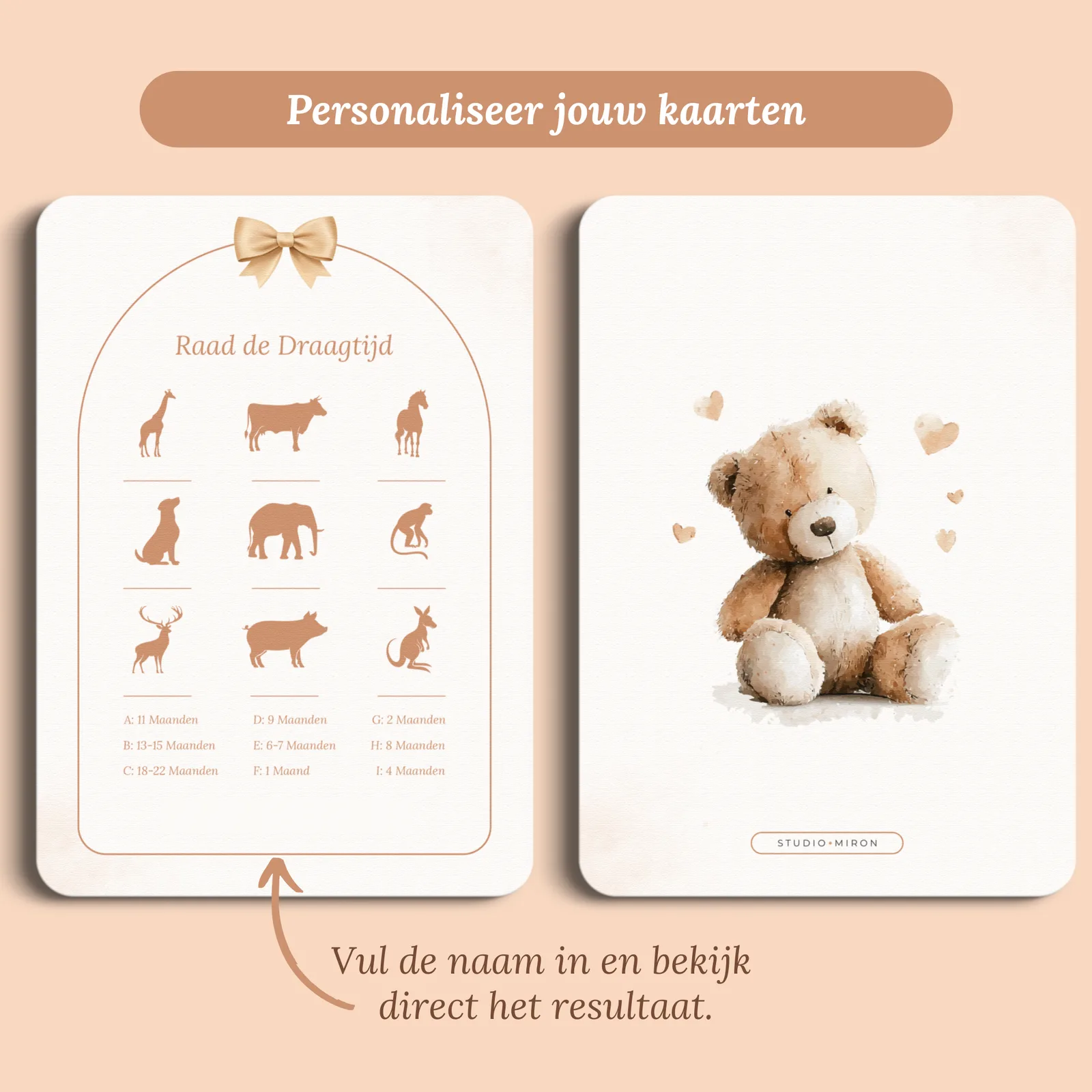 Aperçu de la carte avec le prénom que vous saisissez